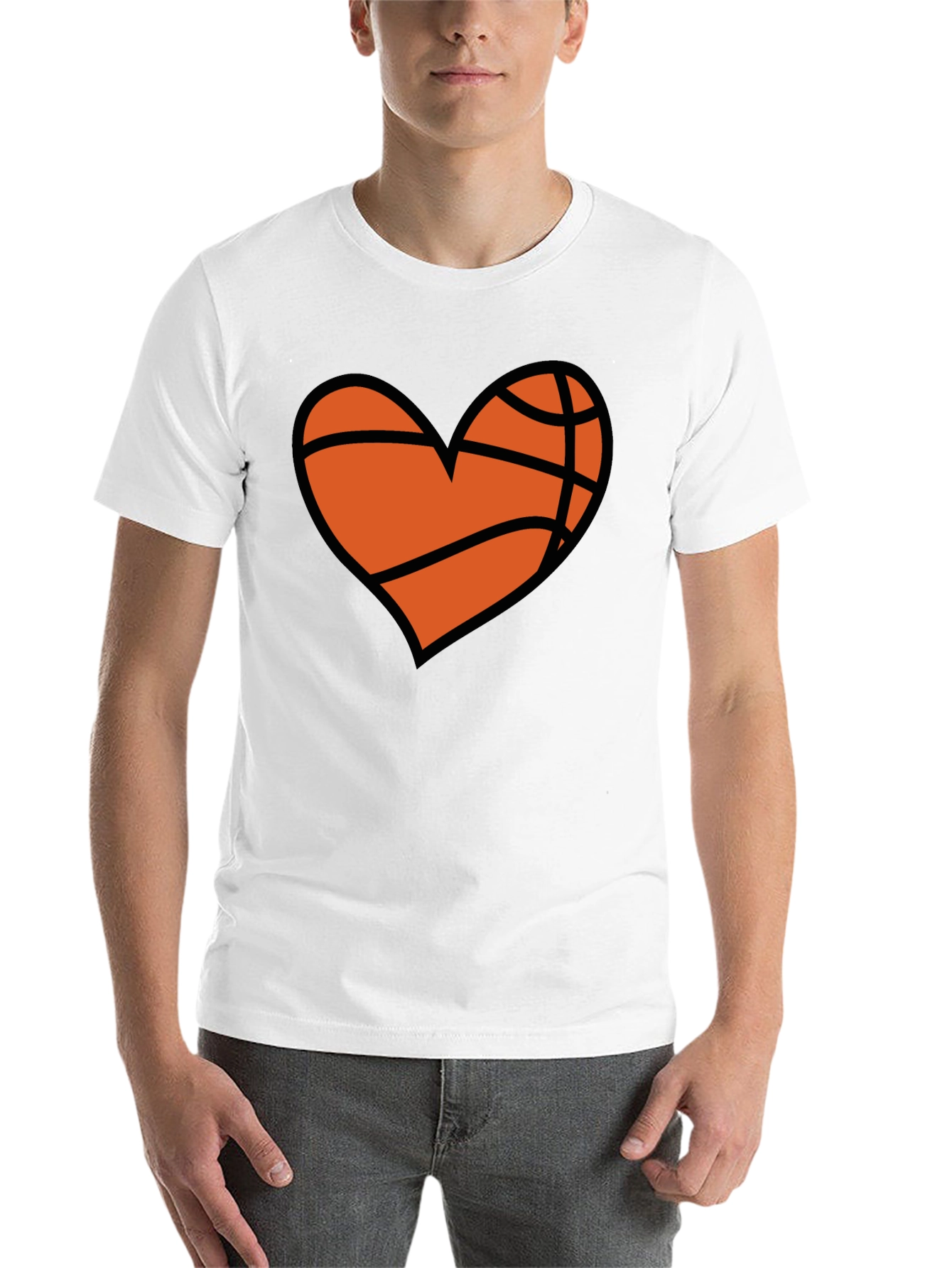 Black Basketball Heart Graphic T-Shirt view 14