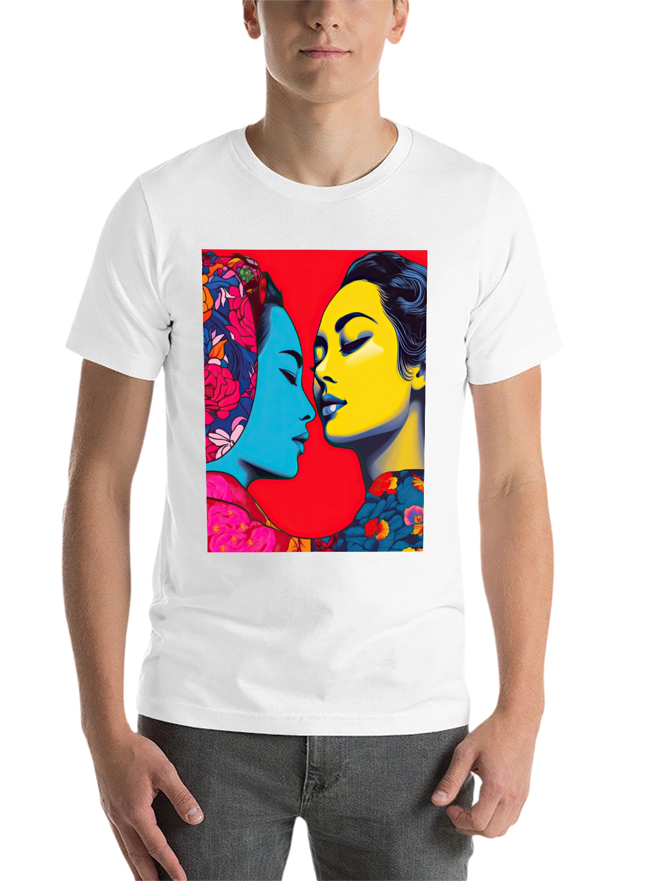 Black Artistic Portrait T-Shirt - Vivid Colors view 14