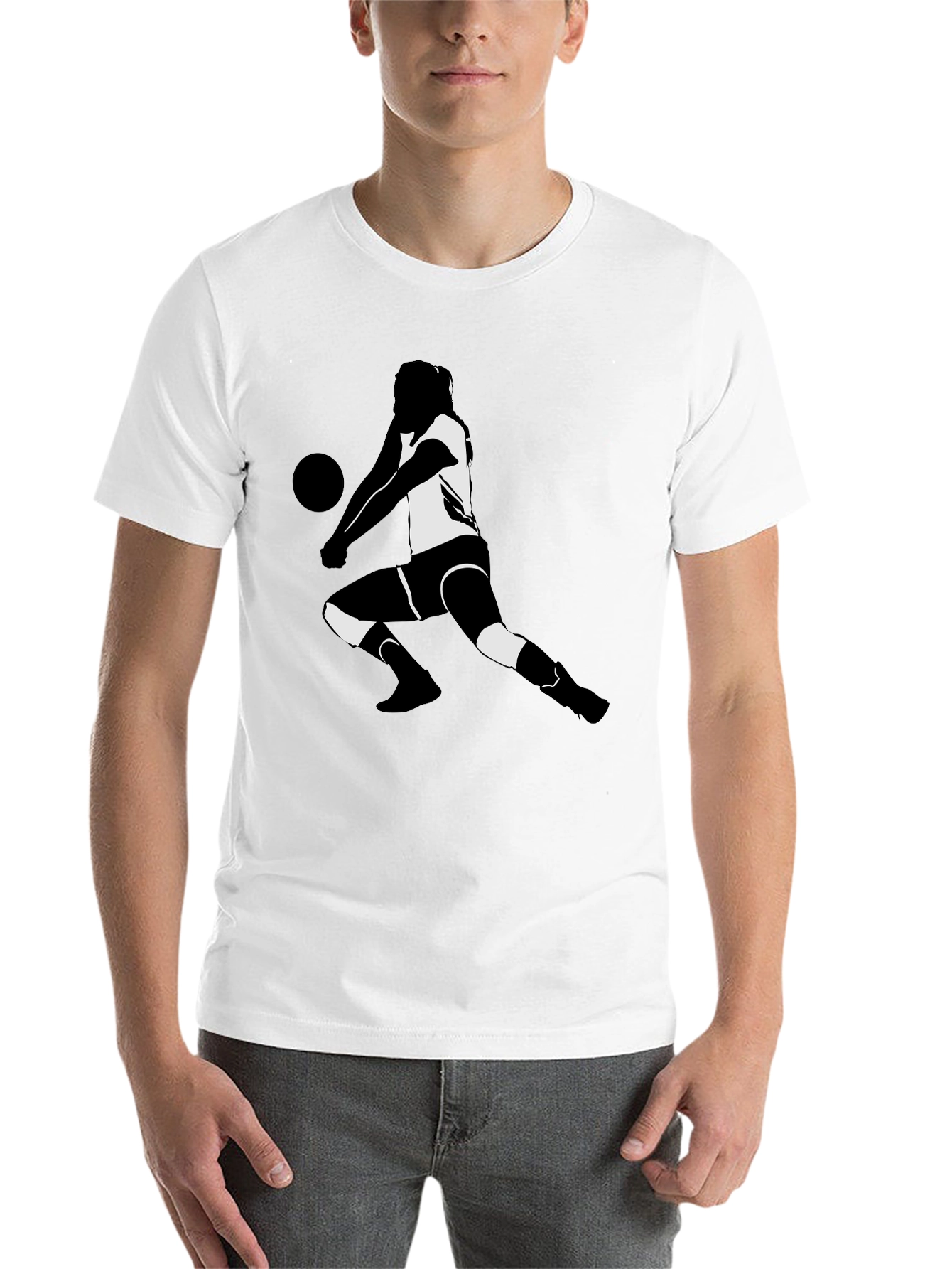 Black Volleyball Player Graphic Tee - Black T-Shirt view 14