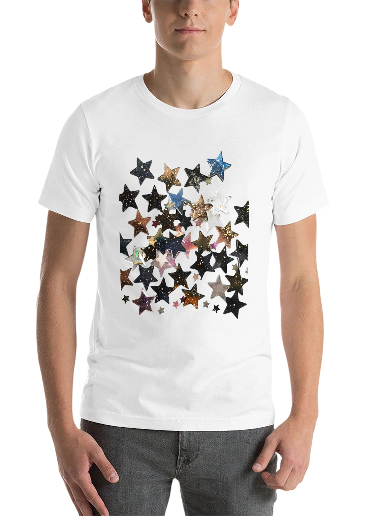 Black Starry Night Black T-Shirt view 14