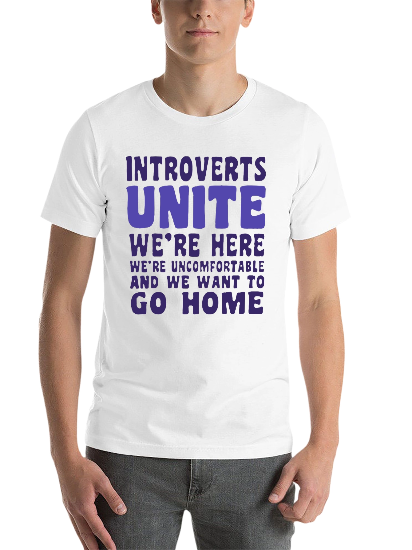 Black Introvert Unite Funny Graphic T-Shirt view 14