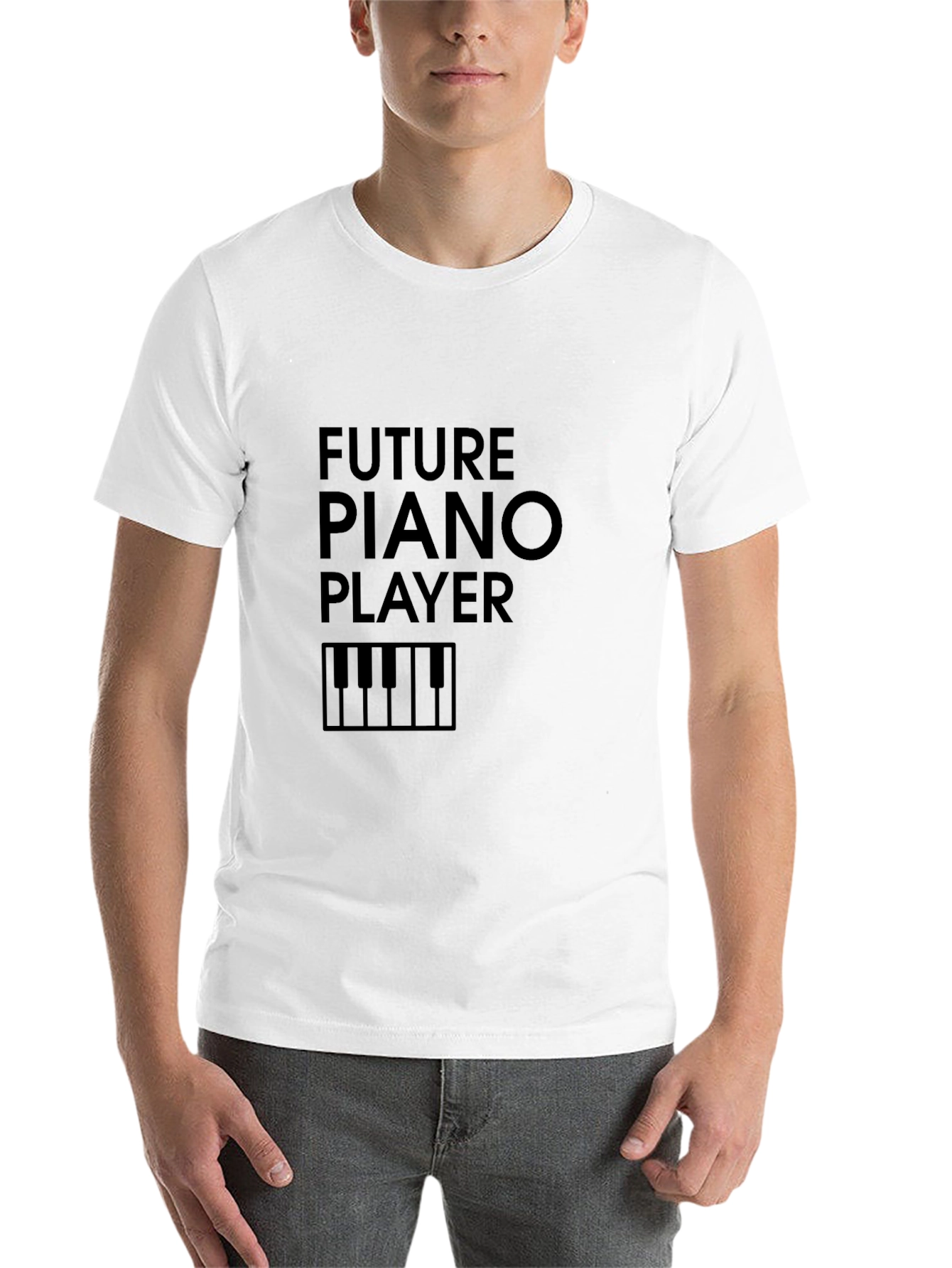 Black Future Piano Player Graphic Tee view 14