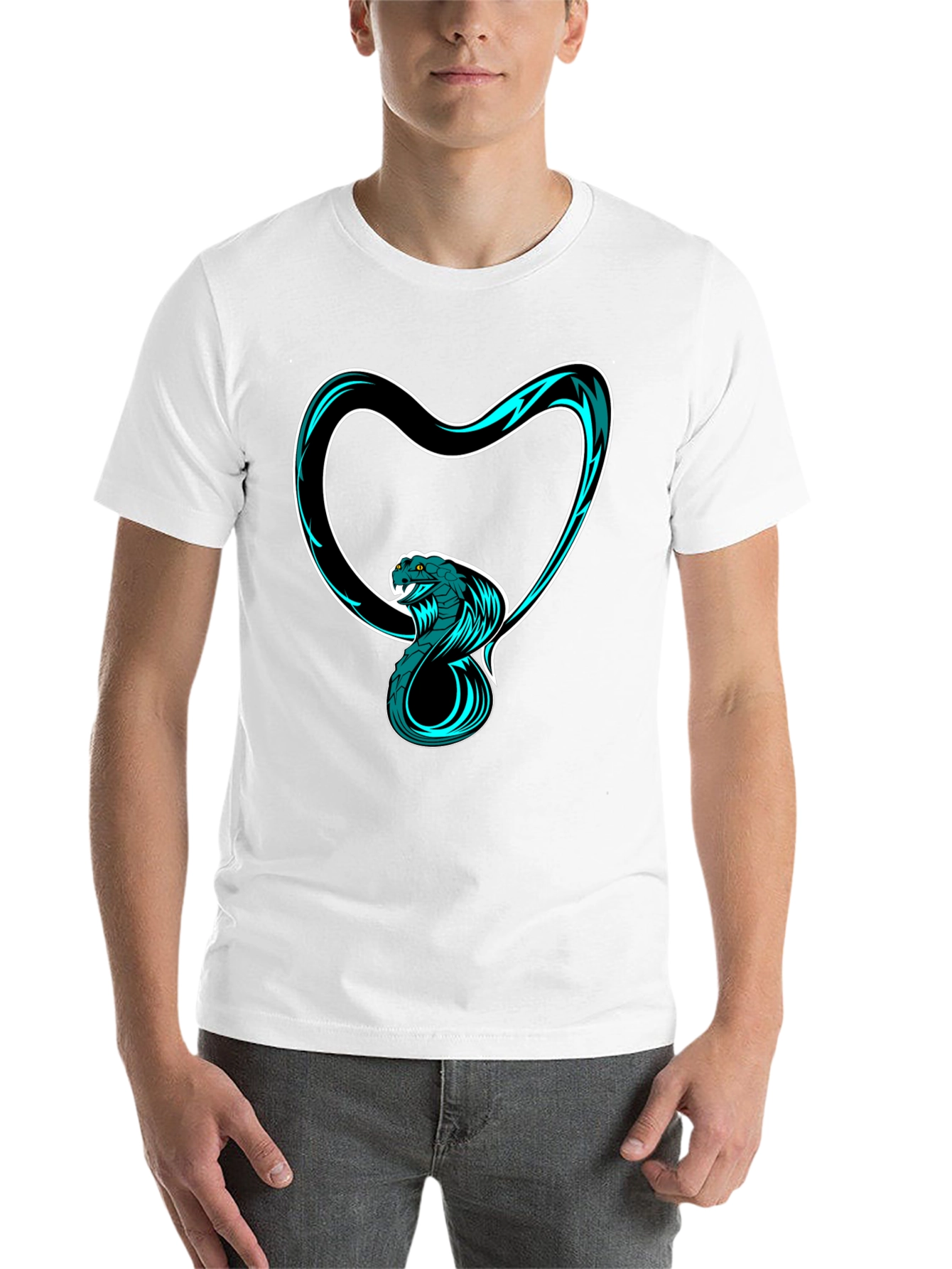 Black Cobra Heart Graphic Tee - Stylish Black T-Shirt view 14