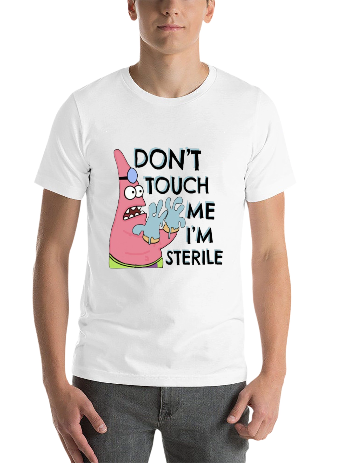 Black Don't Touch Me I'm Sterile T-Shirt view 14