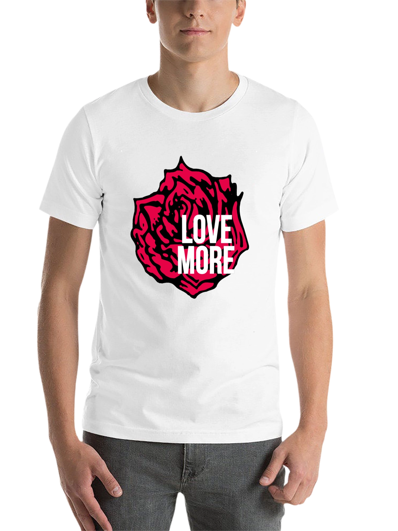 Black Love More Rose Graphic Tee - Stylish Black T-Shirt view 14