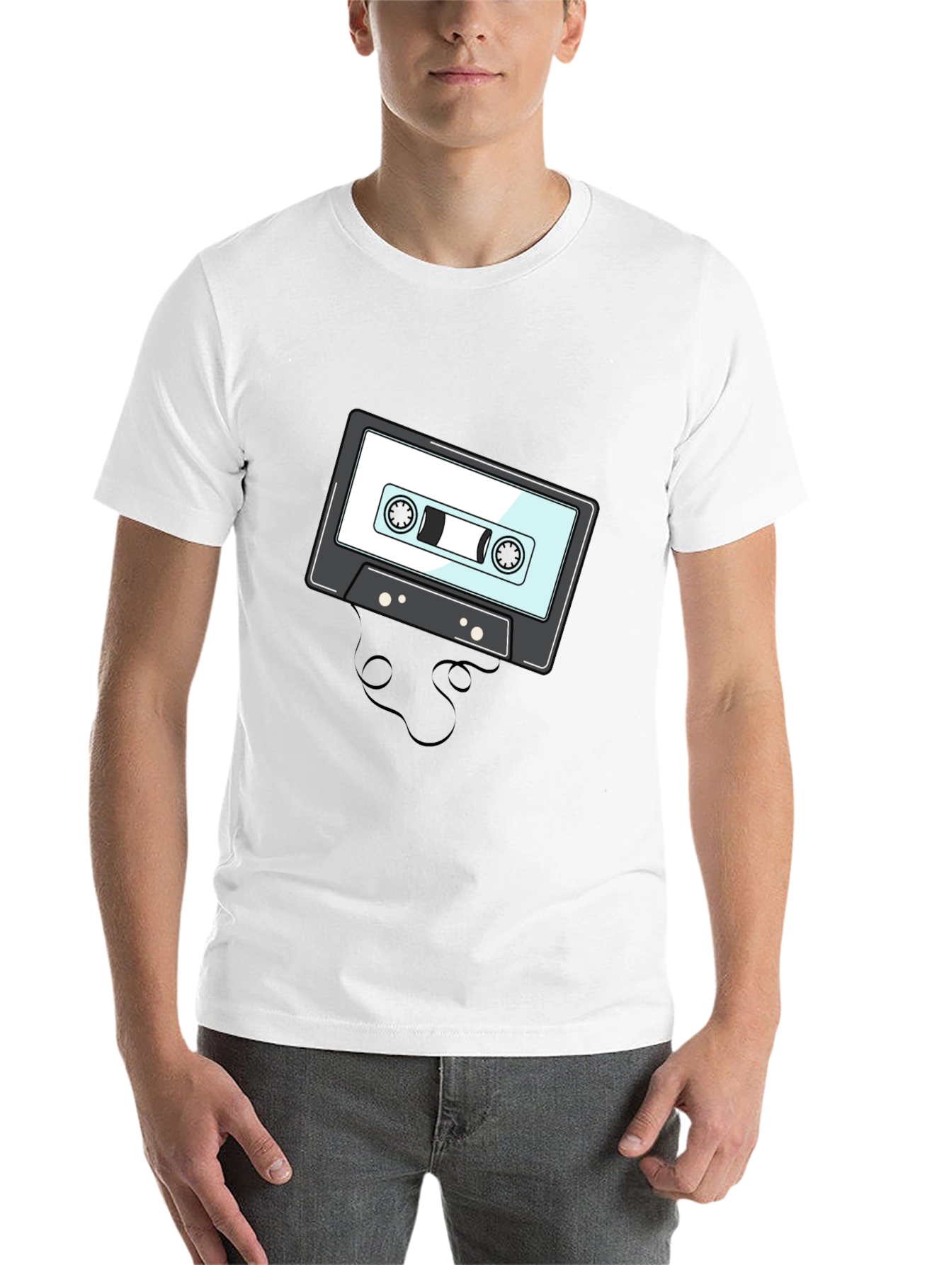 Black Retro Cassette Tape Graphic T-Shirt view 14