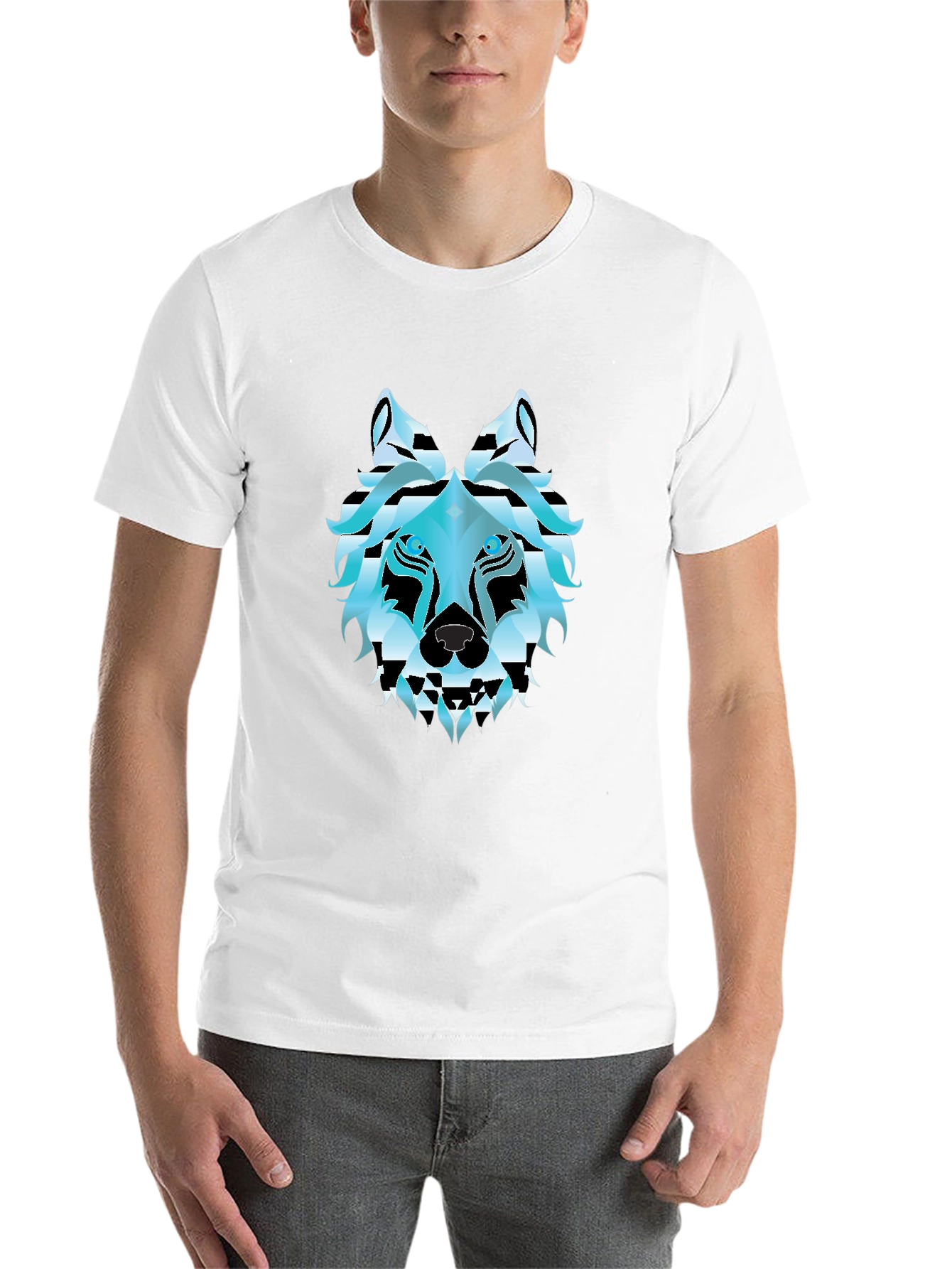 Black Cool Wolf Graphic T-Shirt - Black view 14