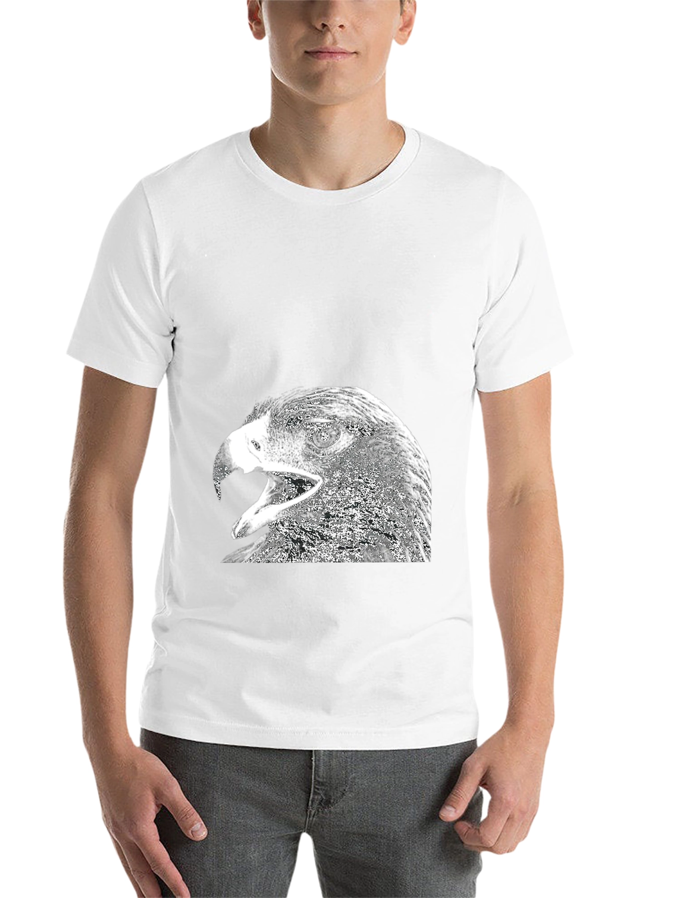 Black Eagle Graphic Print Black T-Shirt for Men view 14