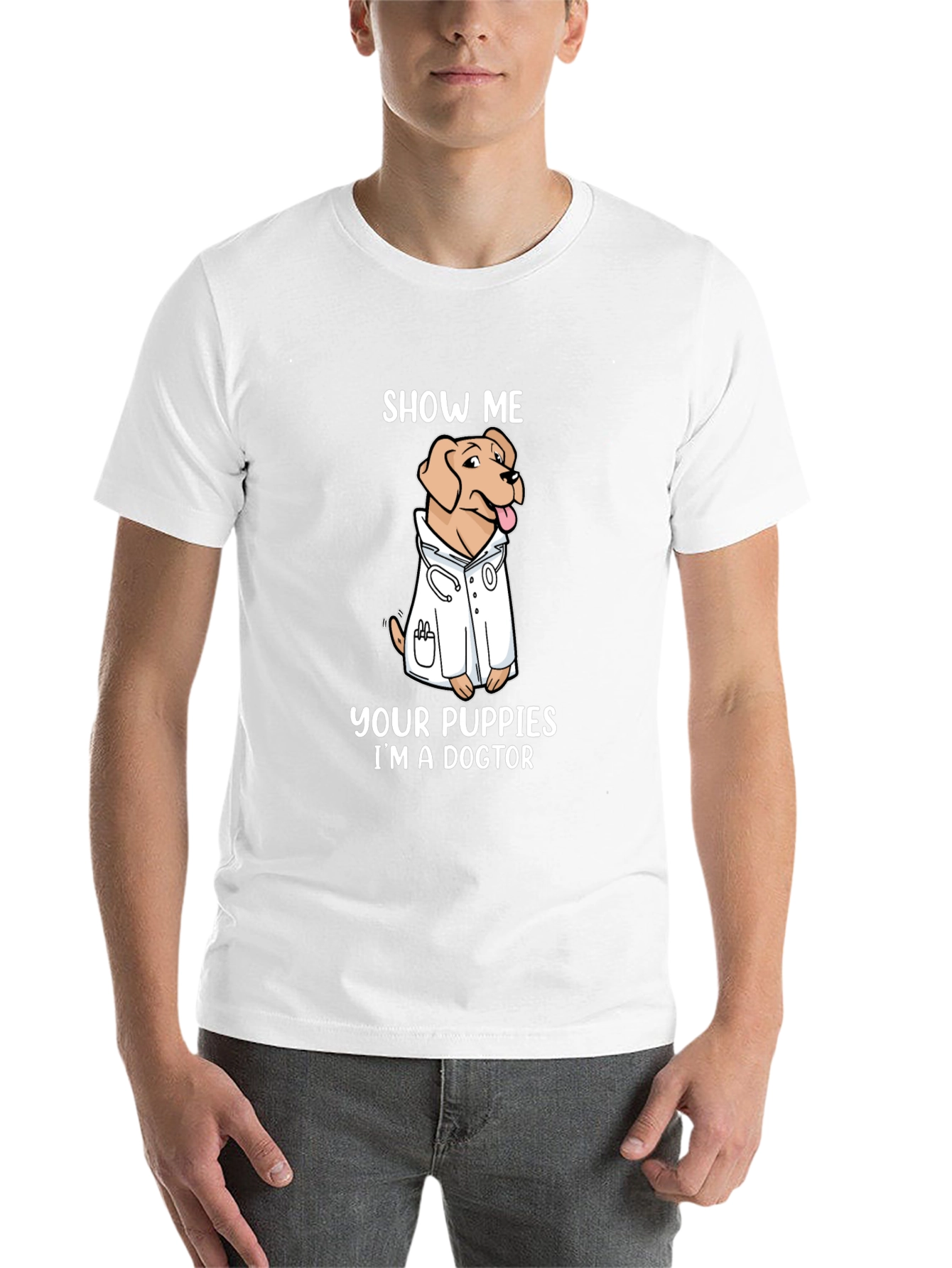 Black Show Me Your Puppies I'm A Doctor T-Shirt view 14
