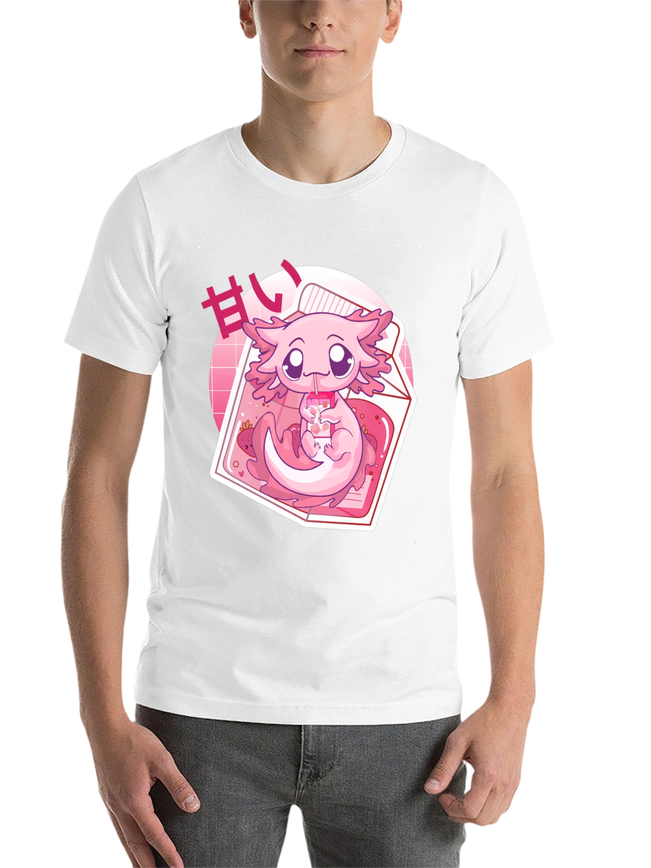 Black Cute Axolotl Kawaii T-Shirt view 14