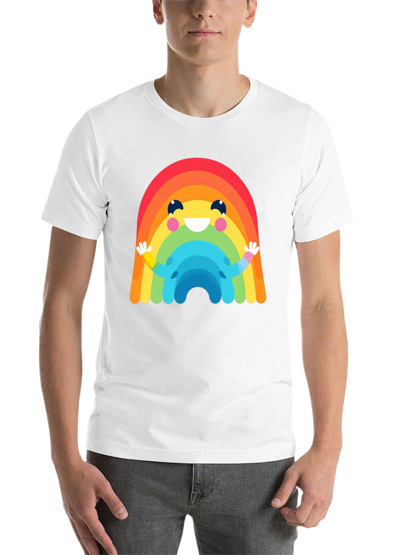 Black Rainbow Character Graphic Black T-Shirt view 14