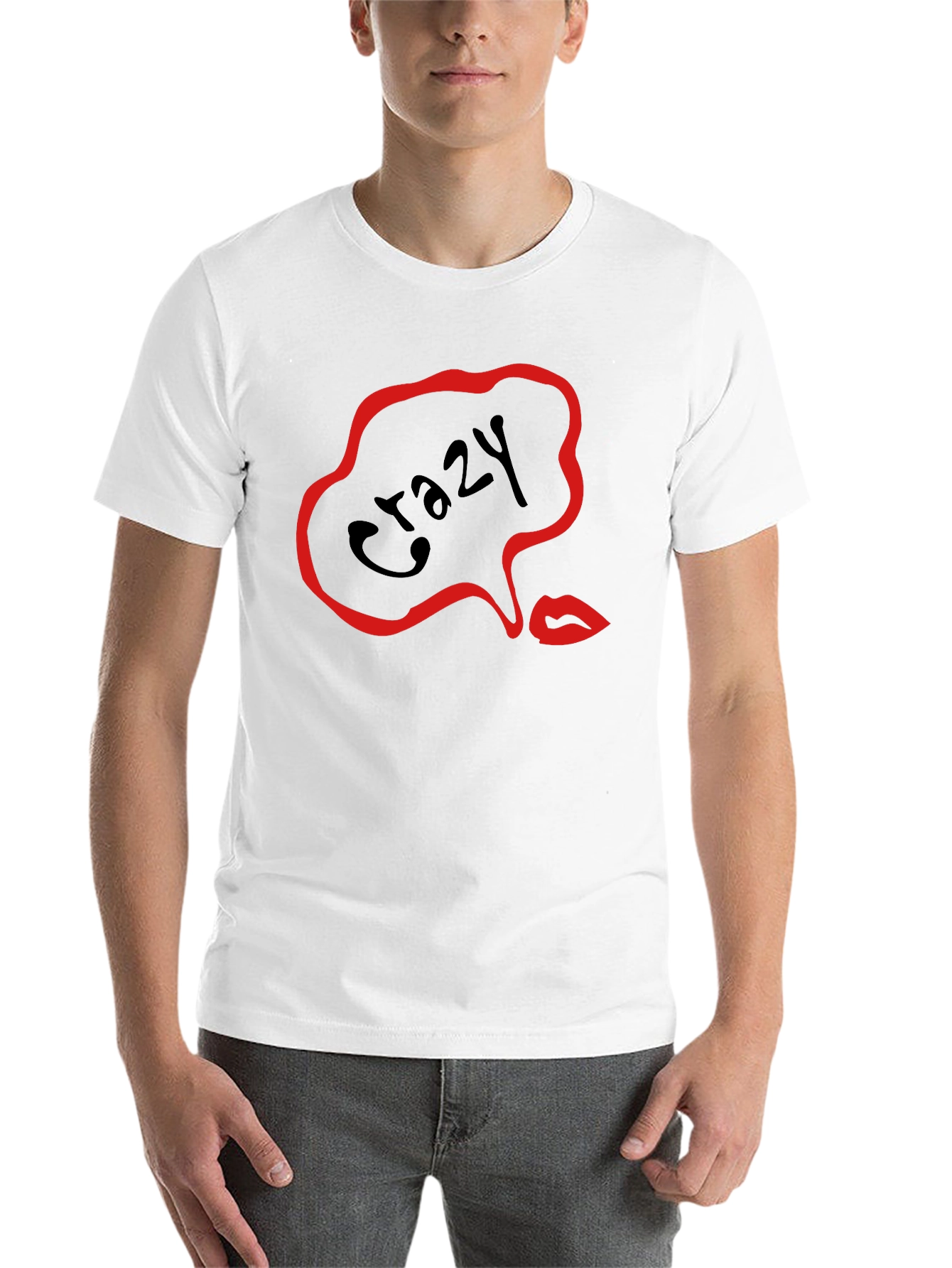 Black Crazy Lips Graphic Black T-Shirt view 14