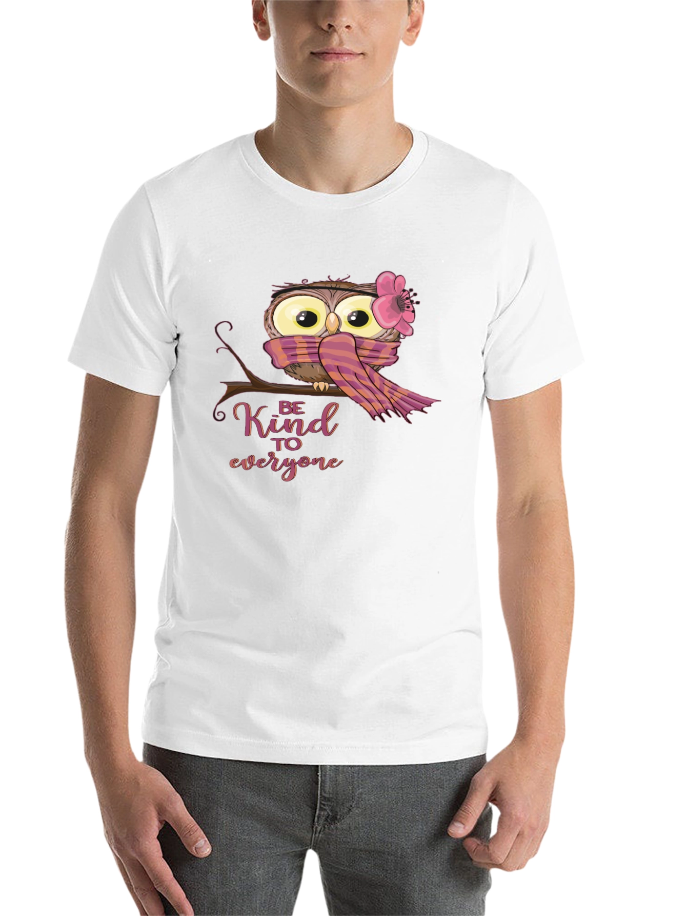 Black Cute Owl Graphic Tee - Be Kind T-Shirt view 14
