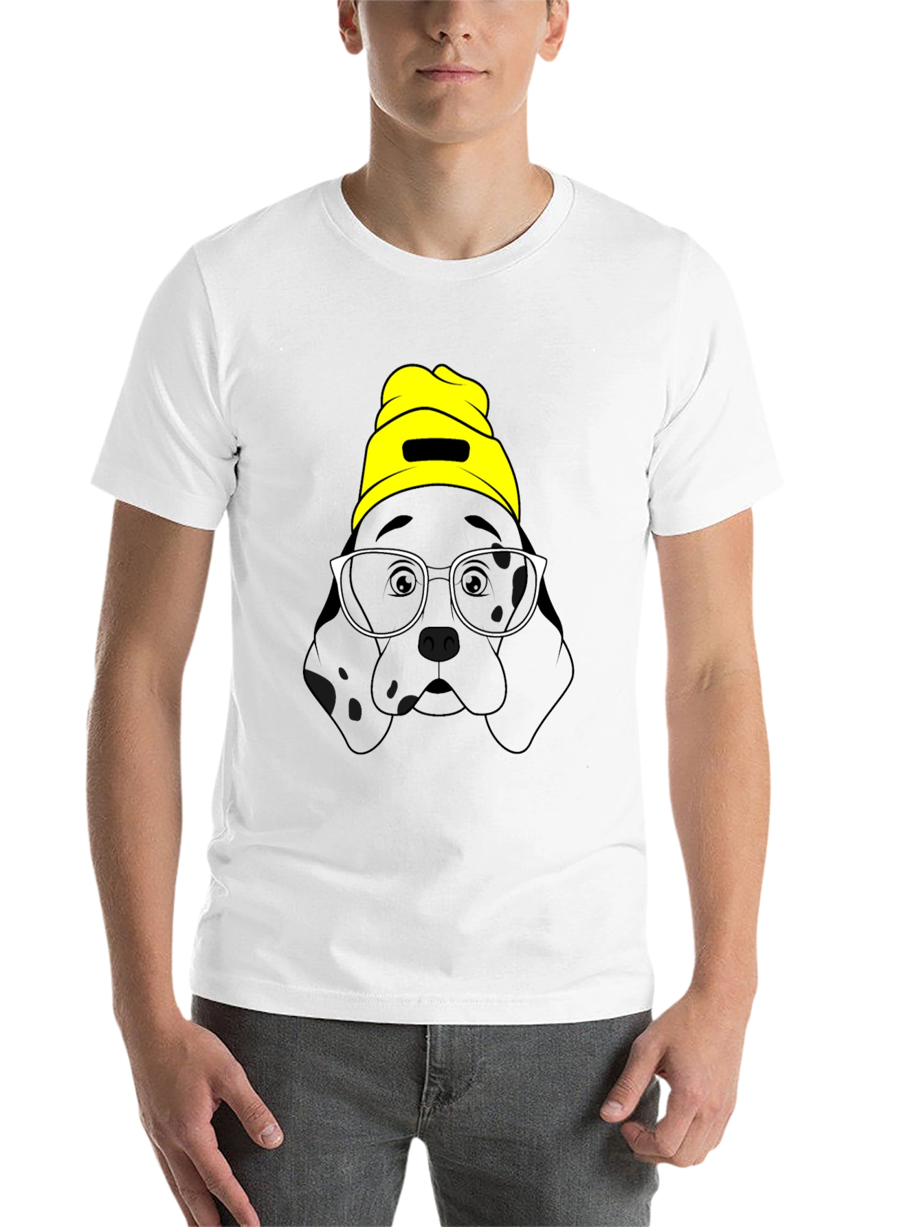 Black Dog in Beanie Graphic T-Shirt view 14
