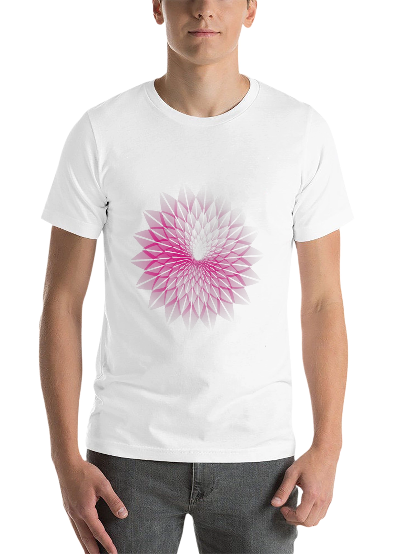 Black Geometric Purple Vortex Graphic Black T-Shirt view 14
