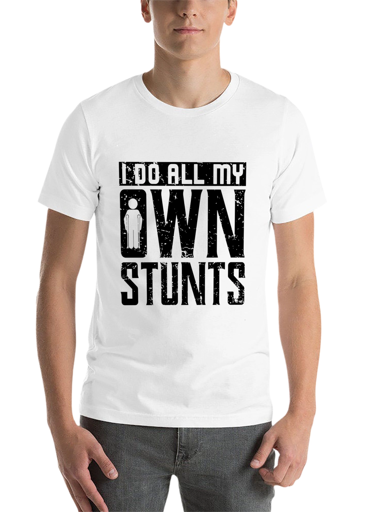 Black I Do All My Own Stunts Graphic T-Shirt view 14