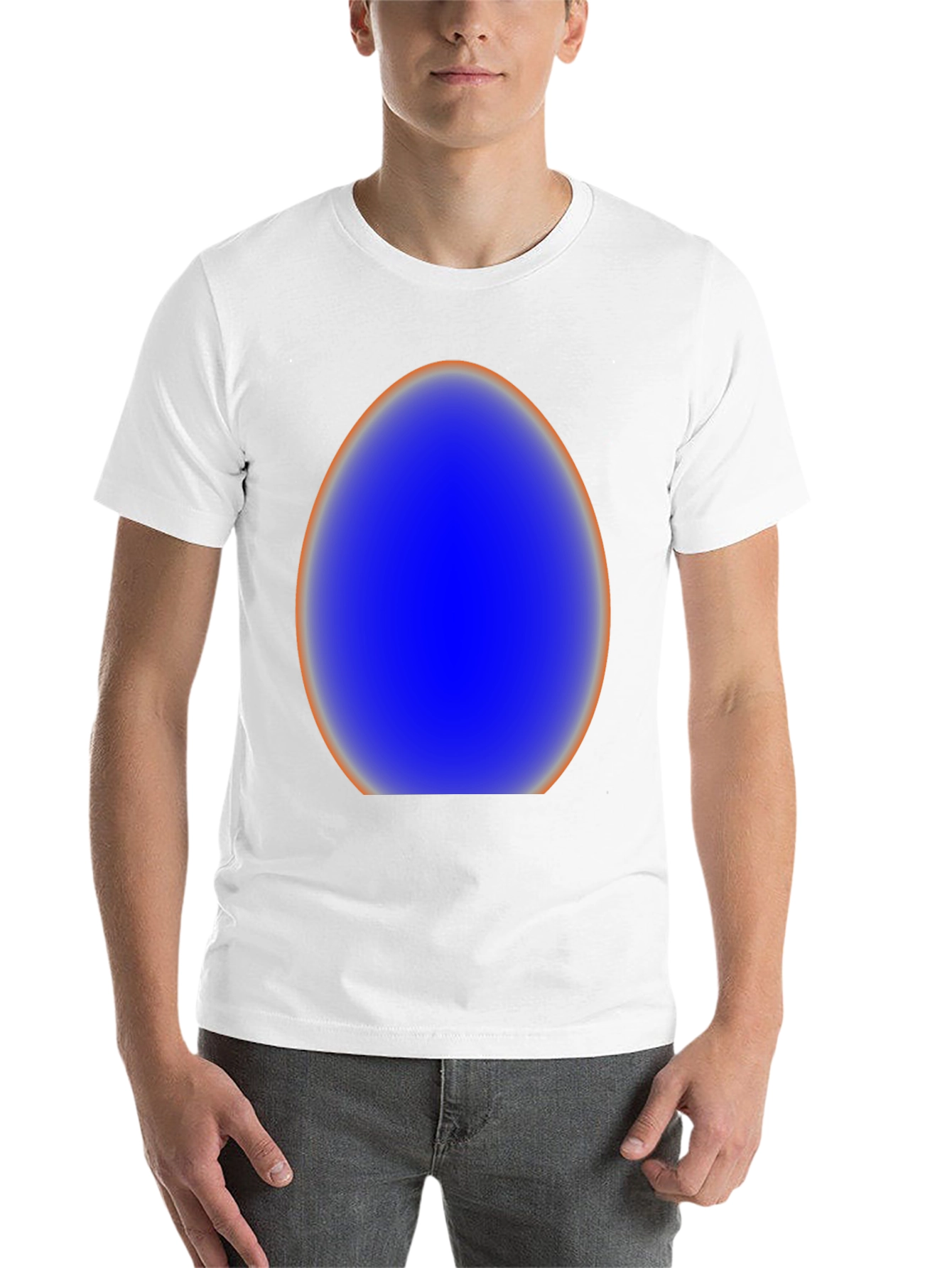 Black Abstract Blue Egg Graphic Tee - Modern Style view 14