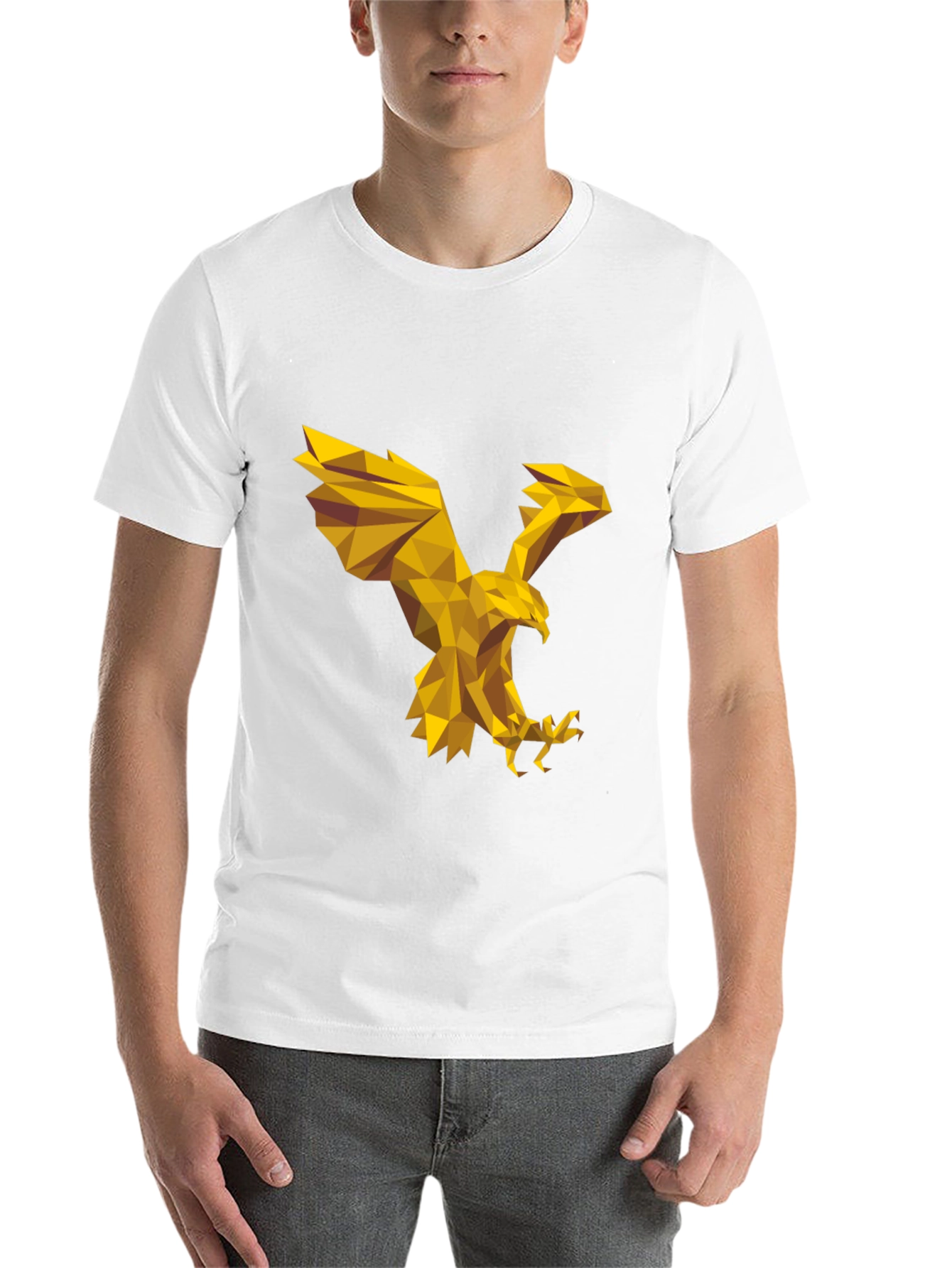 Black Geometric Eagle Graphic Tee - Stylish Black T-Shirt view 14