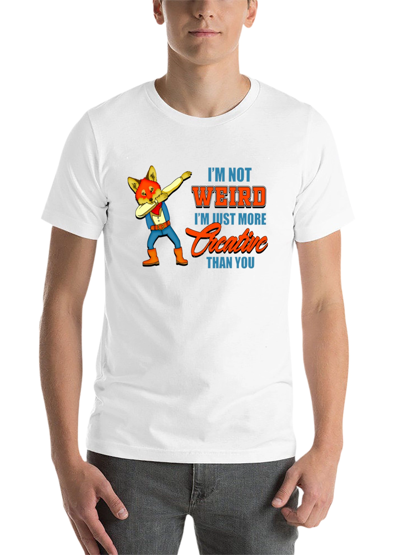 Black Creative Fox Dab T-Shirt - Unique Funny Tee view 14