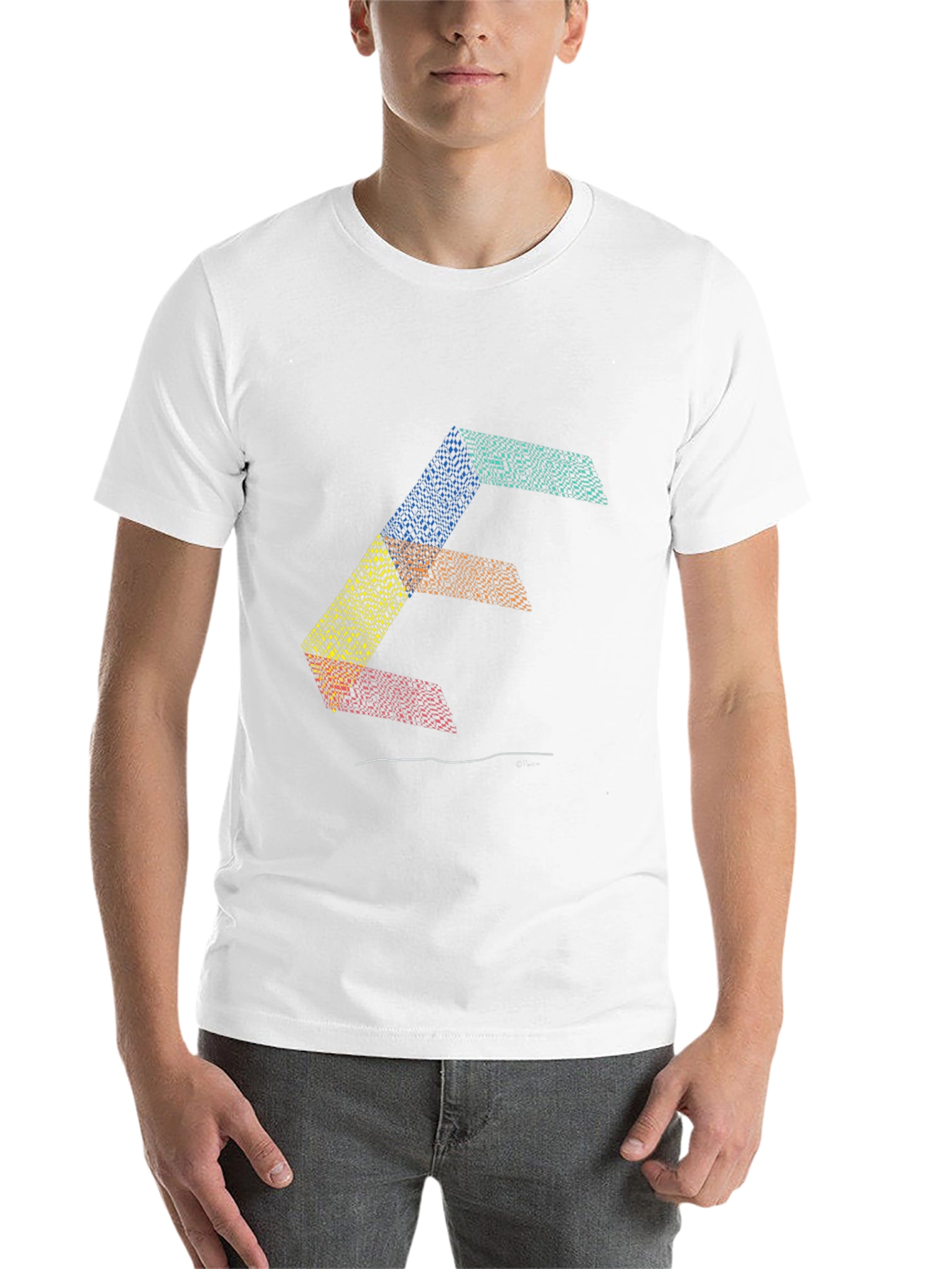 Black Abstract Letter Graphic Print Tee view 14