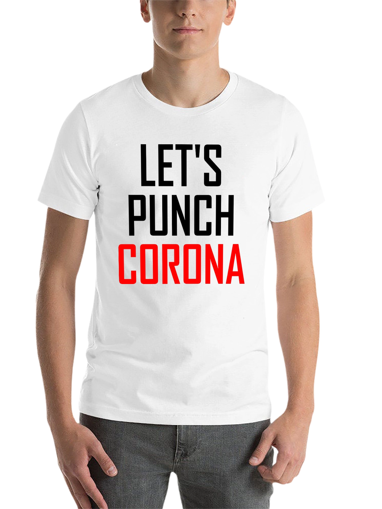Black Let's Punch Corona Black Graphic T-Shirt view 14