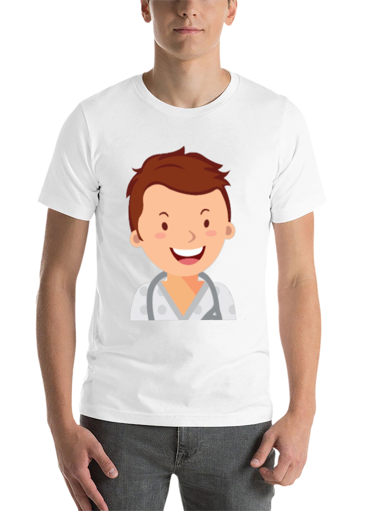 Black Cartoon Doctor Graphic T-Shirt - Black view 14
