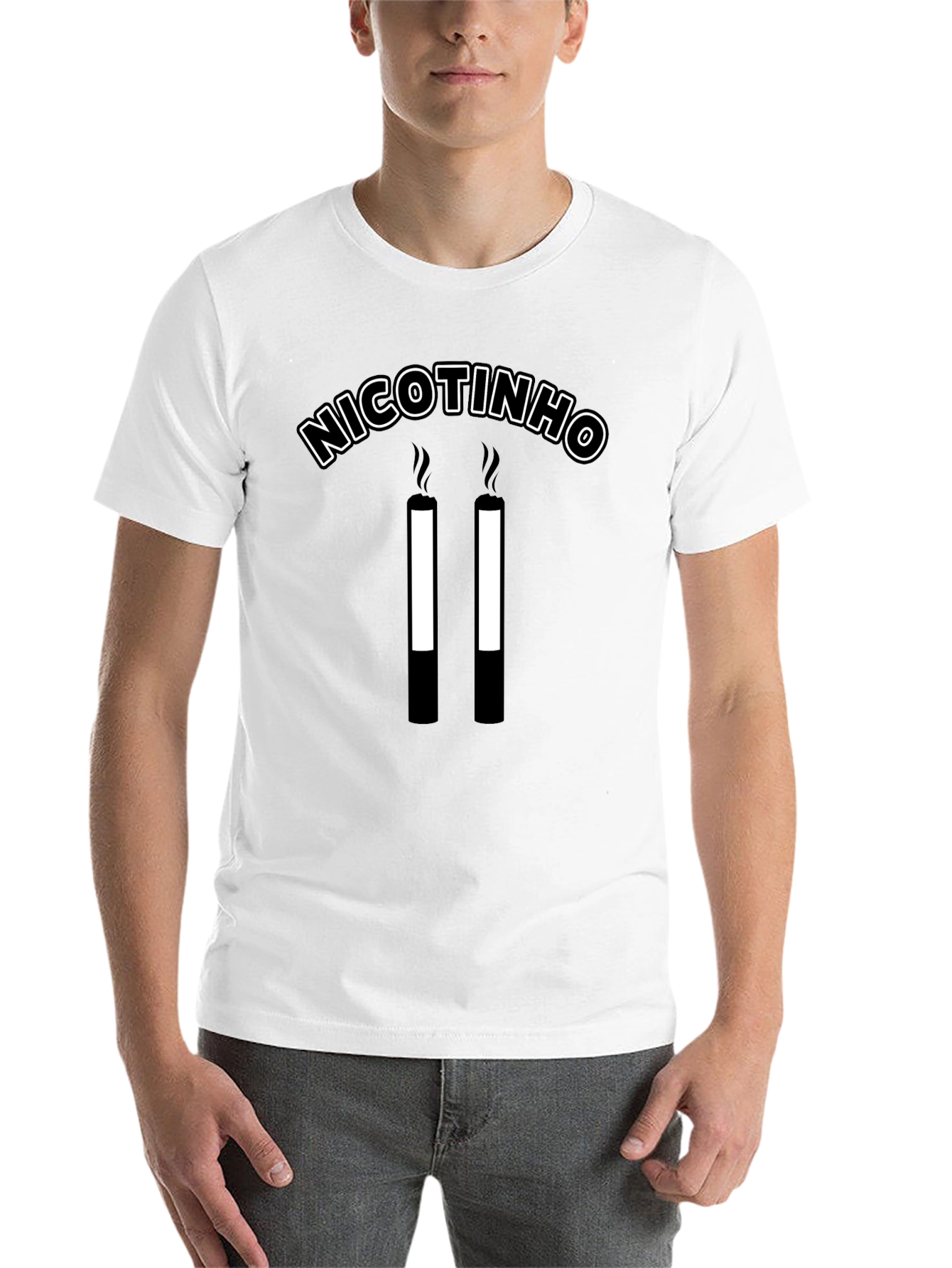 Black Nicotinho Funny Graphic T-Shirt view 14