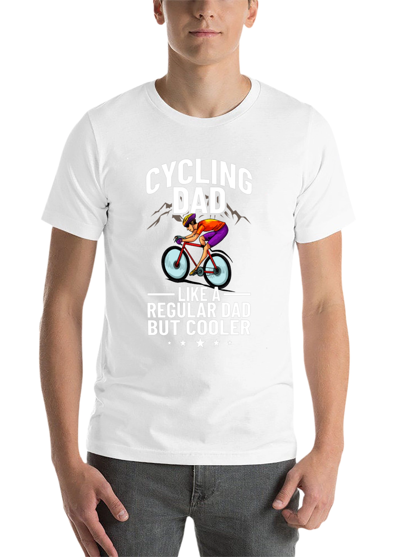 Black Cycling Dad T-Shirt - Cool Dad Style! view 14