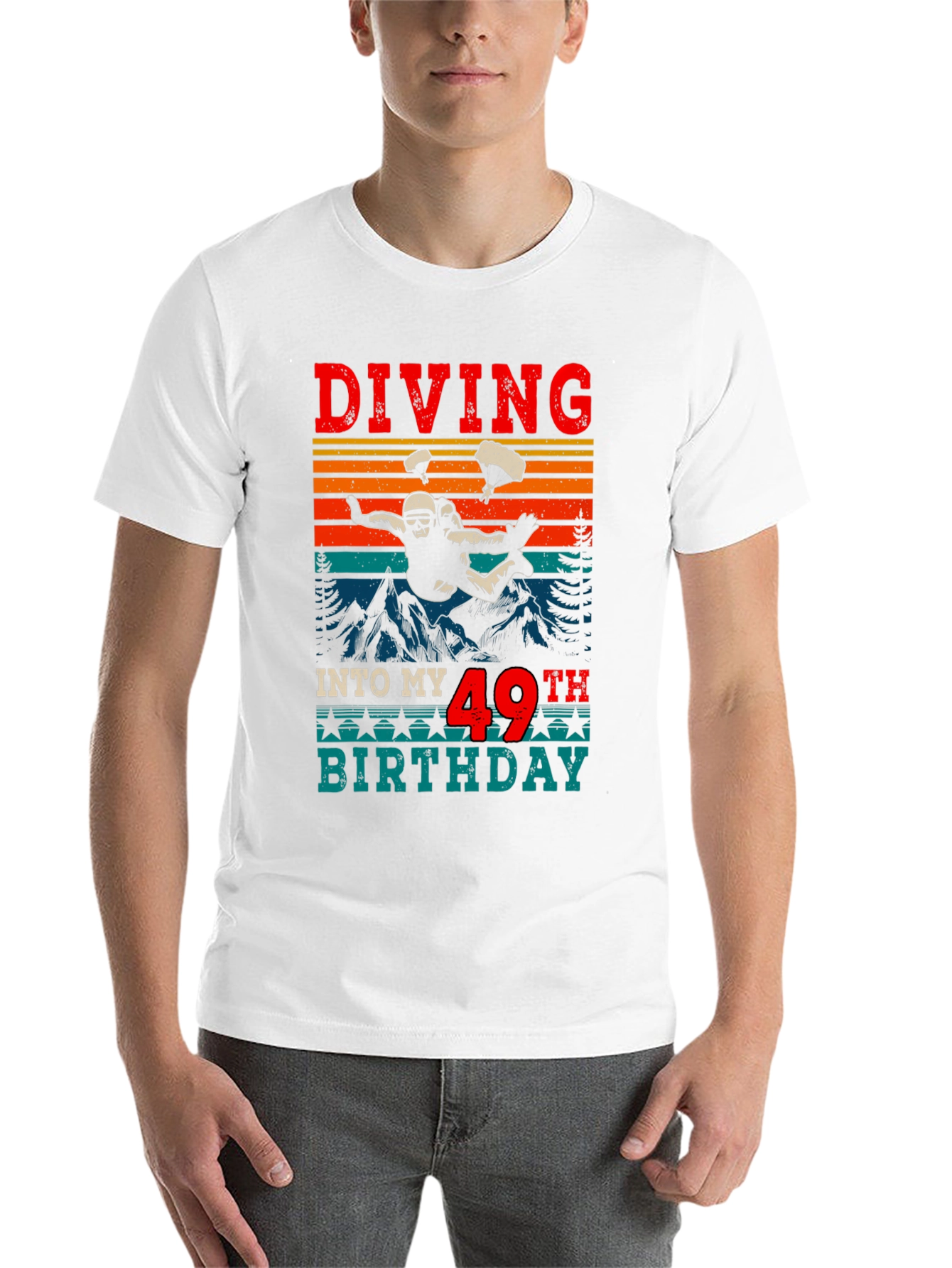 Black Diving Into My 49th Birthday T-Shirt view 14