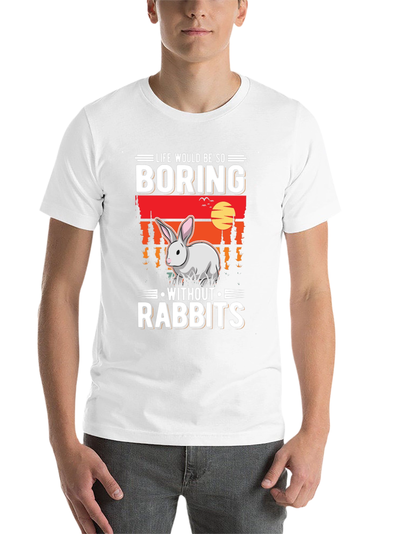 Black Life Would Be So Boring Without Rabbits Black T-Shirt view 14
