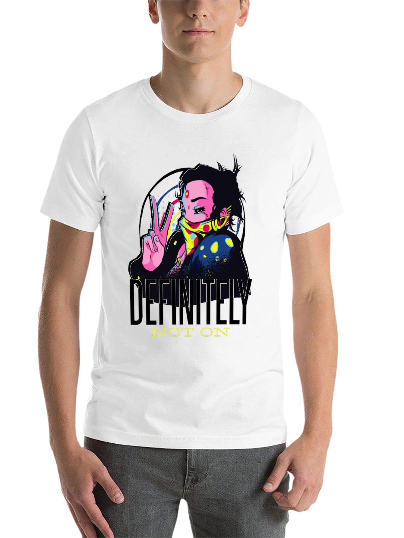 Black Definitely Not On Anime Graphic Tee view 14