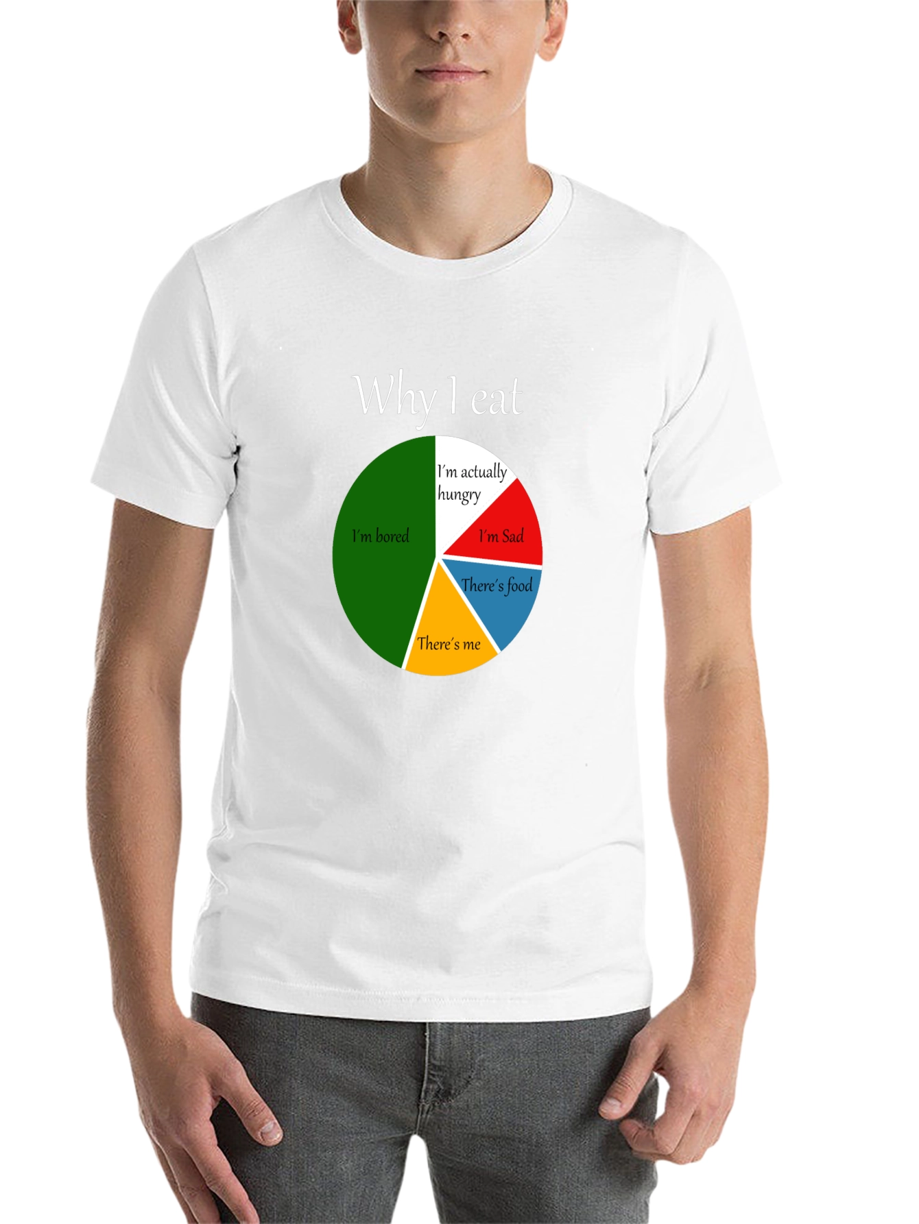 Black Funny Why I Eat Pie Chart T-Shirt view 14