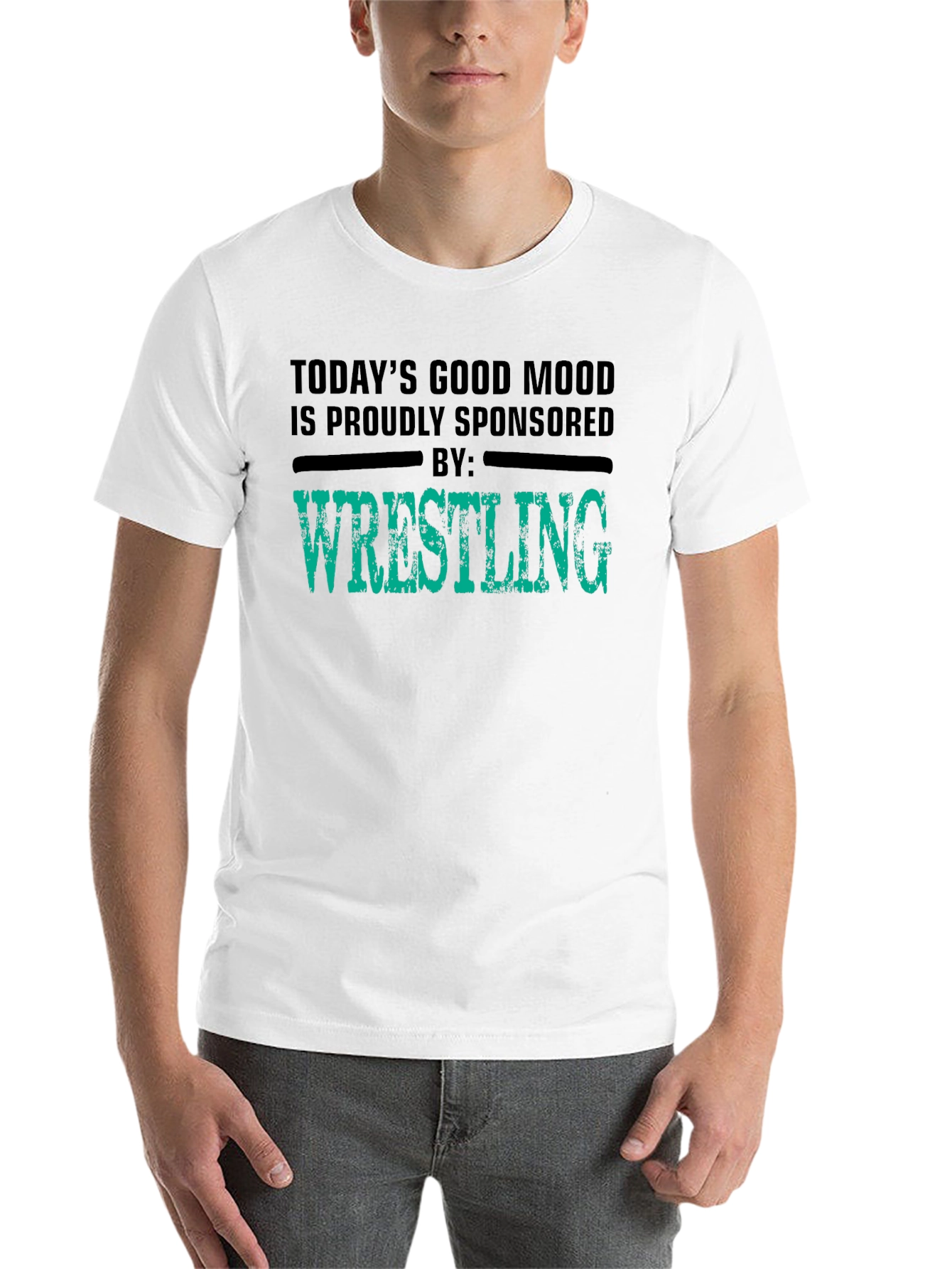 Black Wrestling Sponsored Good Mood T-Shirt view 14