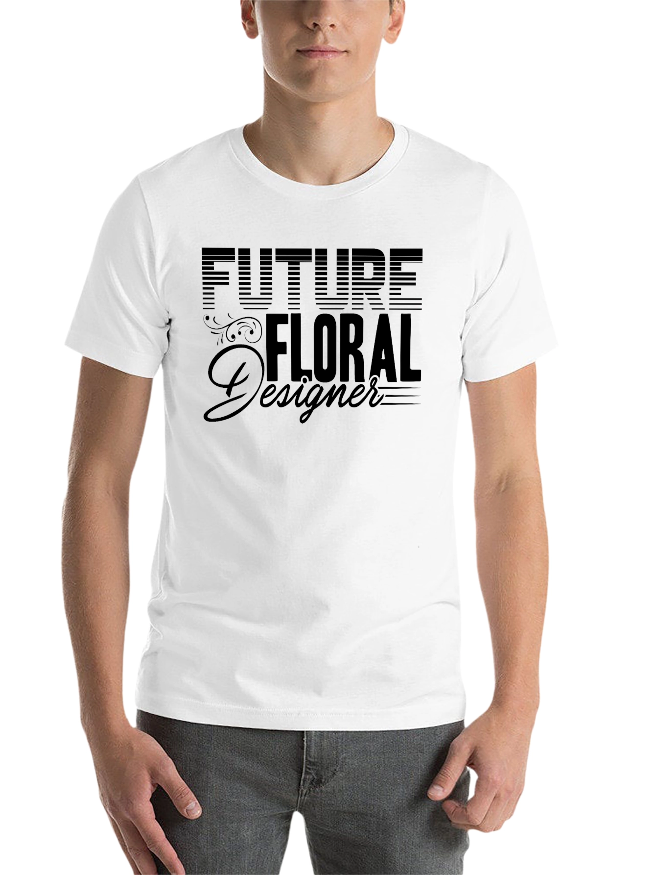 Black Future Floral Designer Black T-Shirt view 14