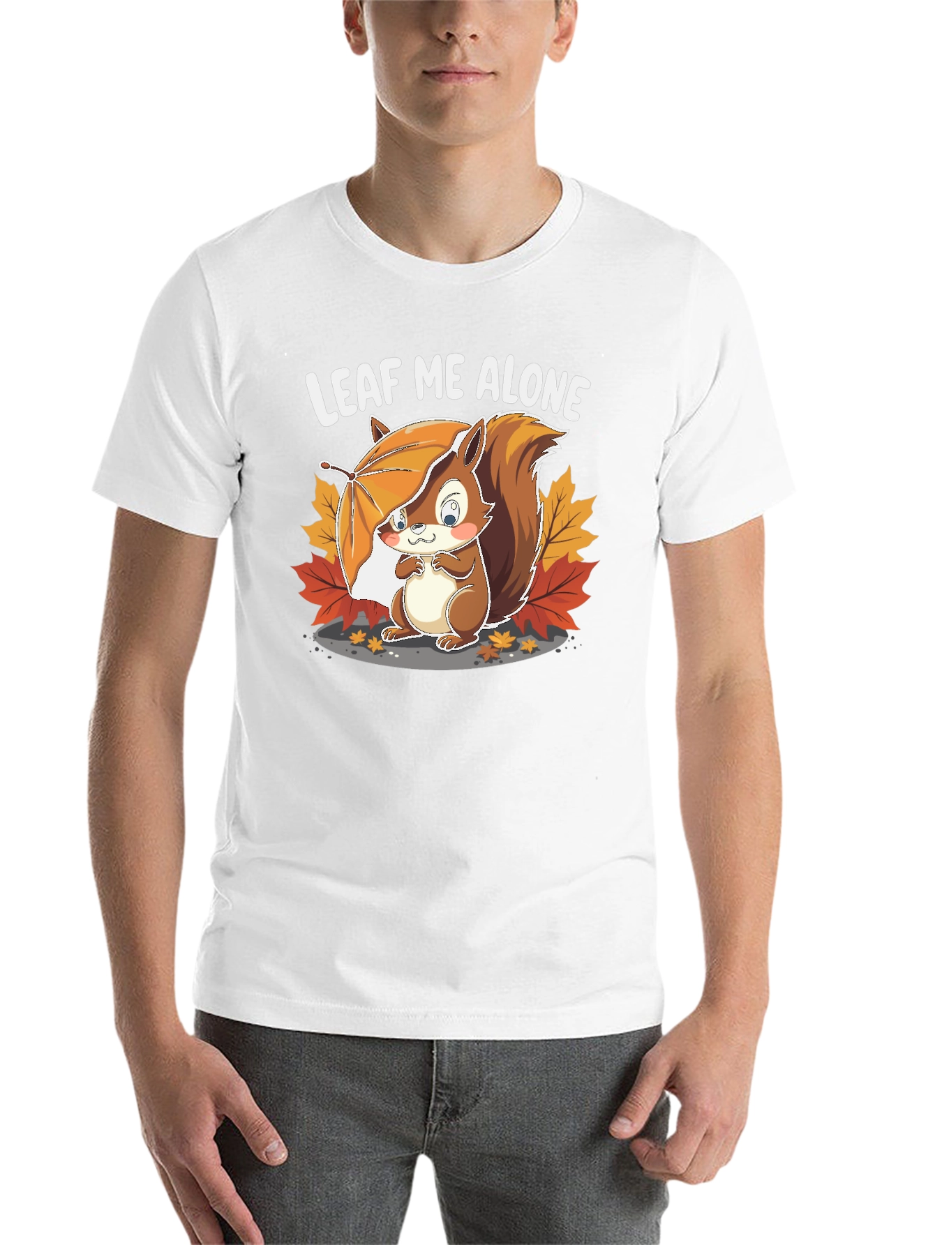 Black Leaf Me Alone Squirrel Graphic Tee - Unisex view 14