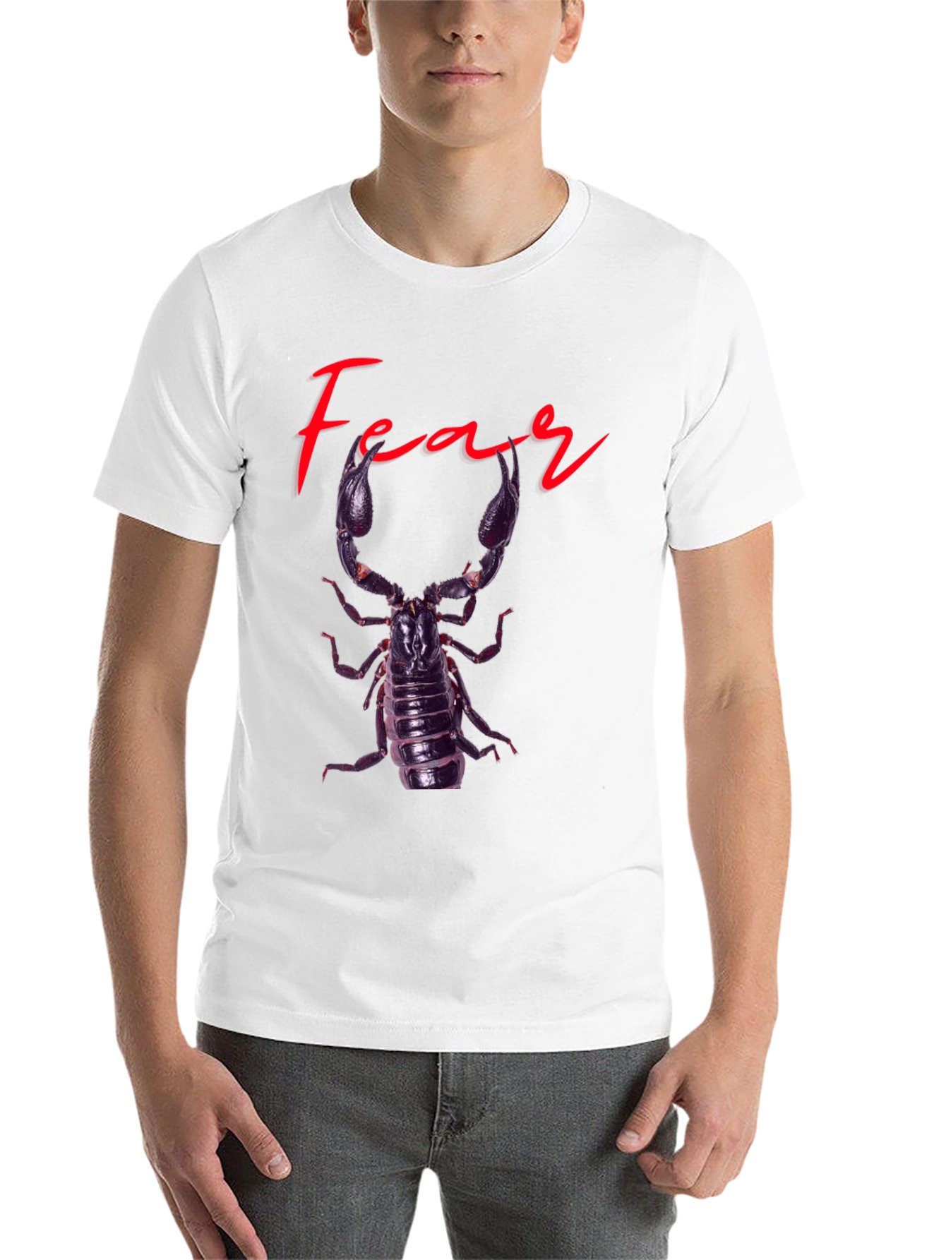 Black Fear Scorpion Graphic Tee - Black Cotton T-Shirt view 14