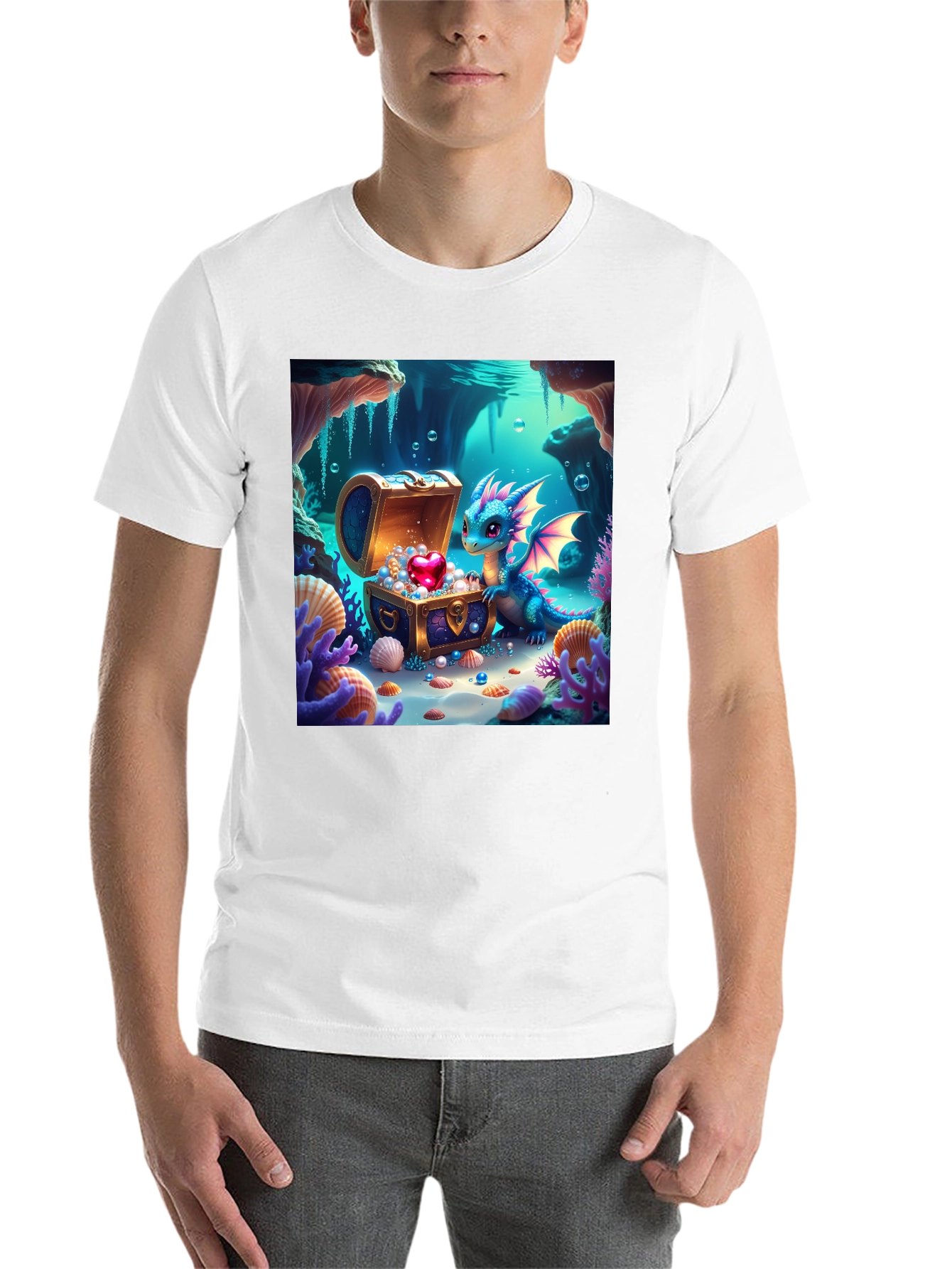 Black Dragon's Treasure T-Shirt - Fantasy Art view 14