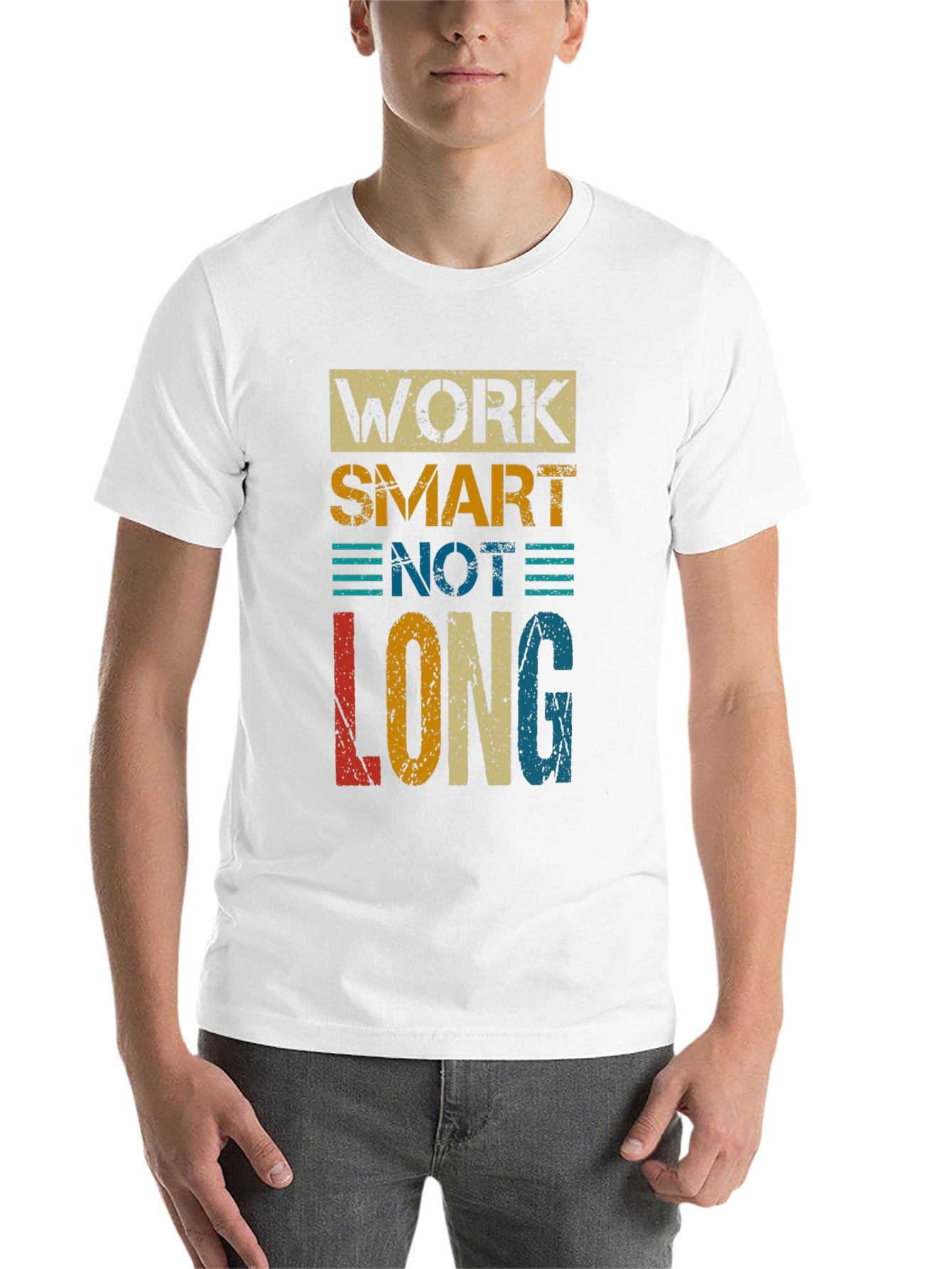 Black Work Smart Not Long Graphic Tee - Retro Style view 14