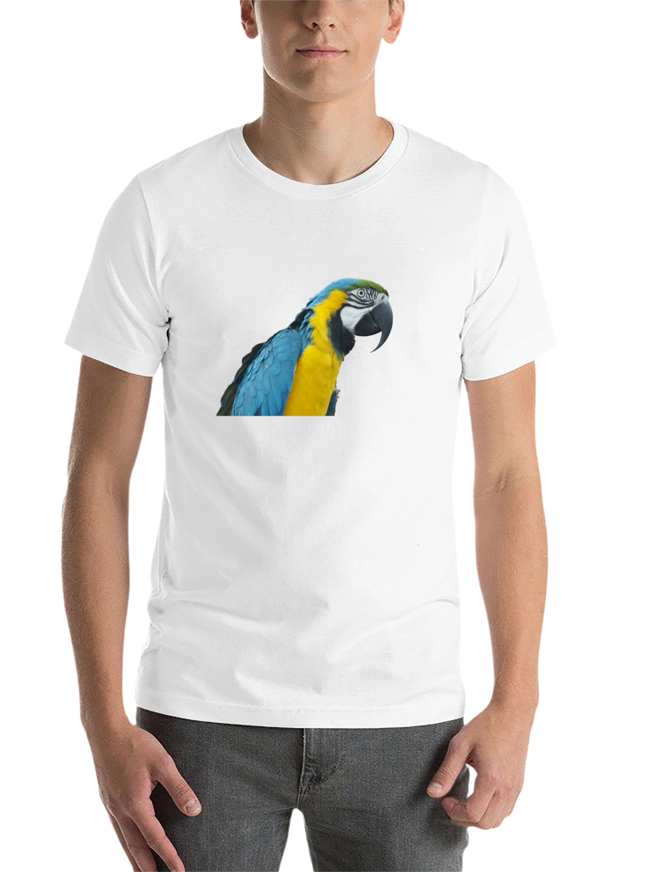 Black Parrot Graphic T-Shirt - Men's Crew Neck Tee view 14
