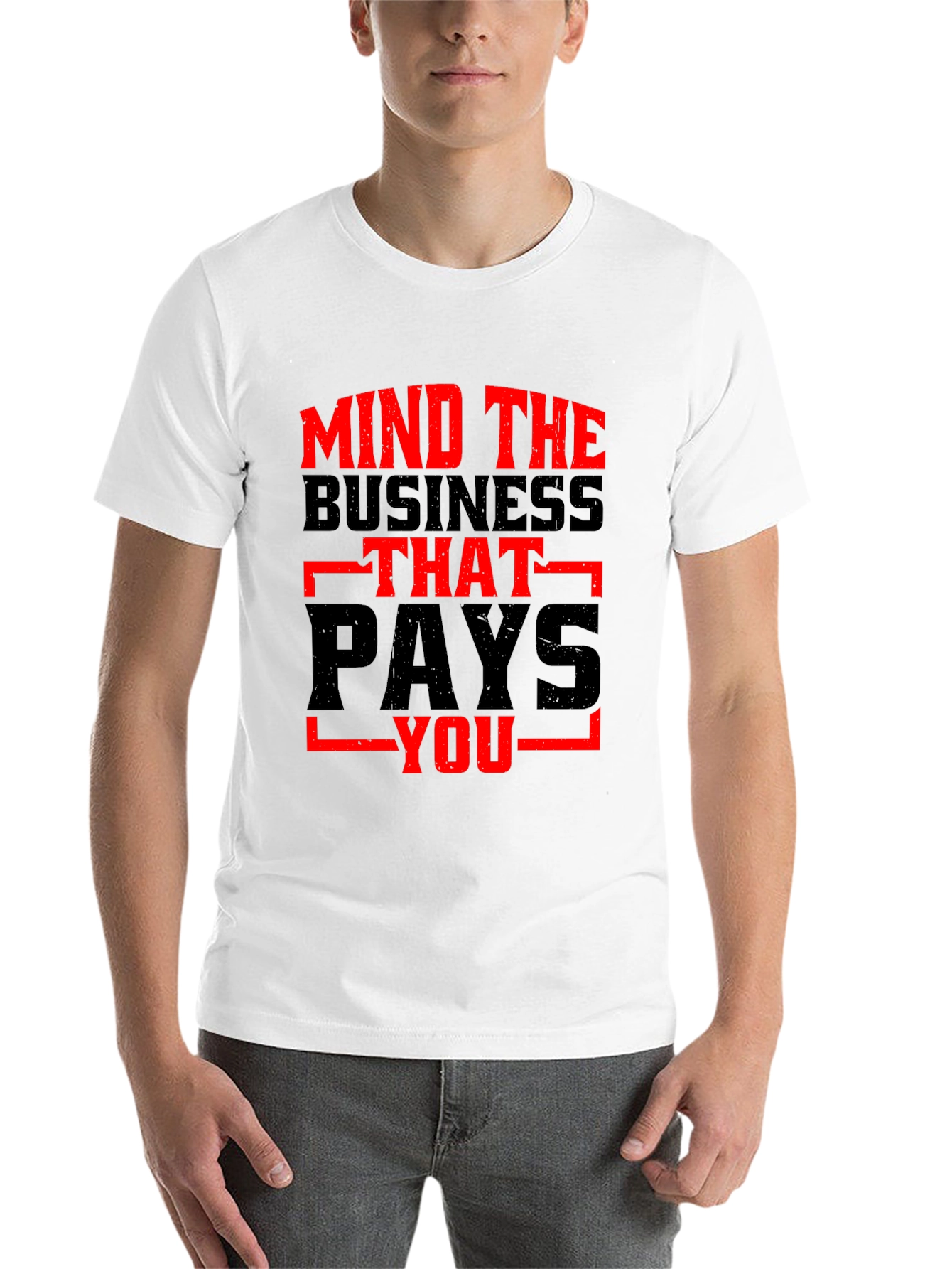 Black Mind the Business Graphic Tee - Bold Black Shirt view 14