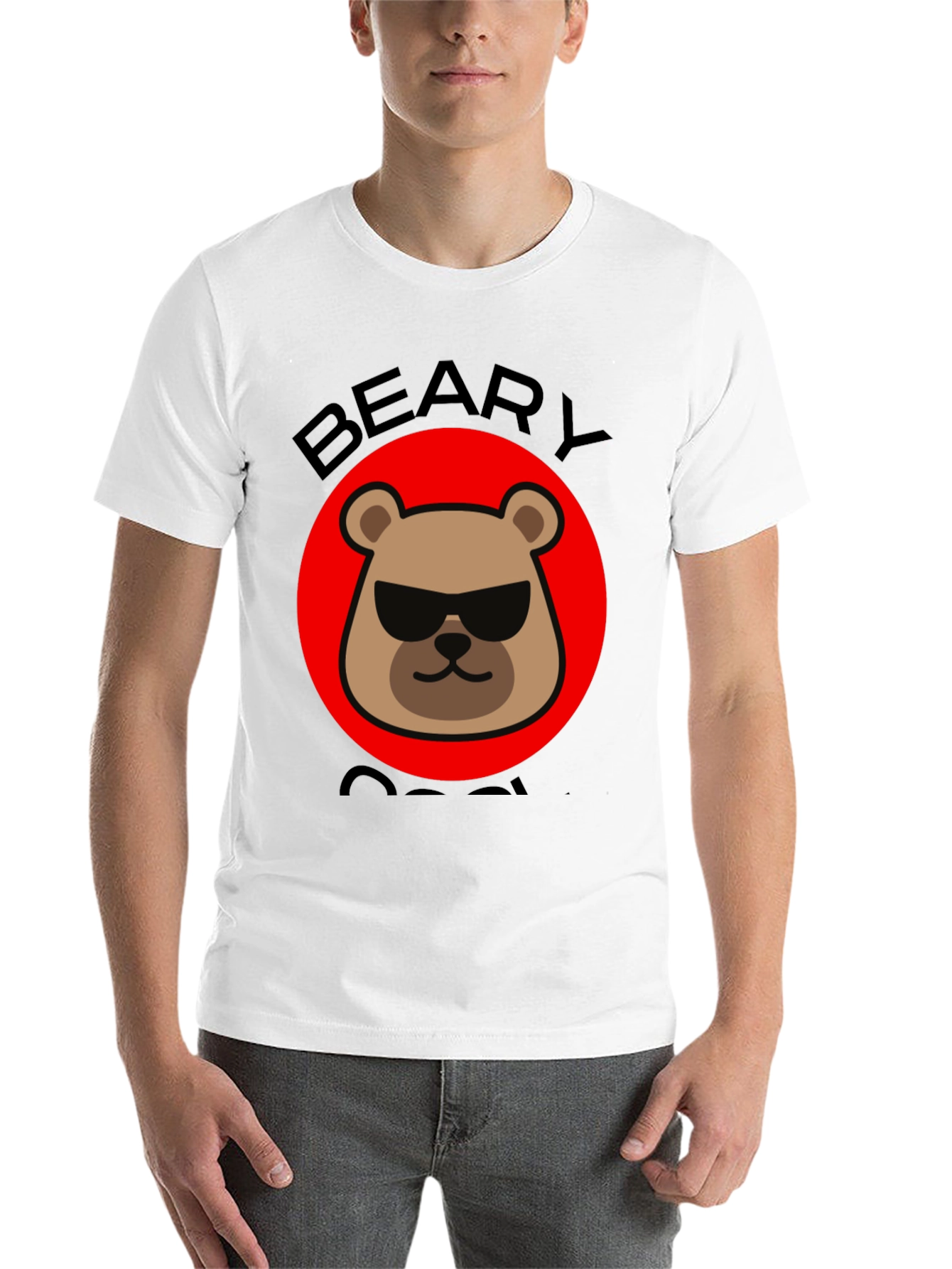 Black Beary Cool Graphic T-Shirt - Black Crew Neck Tee view 14