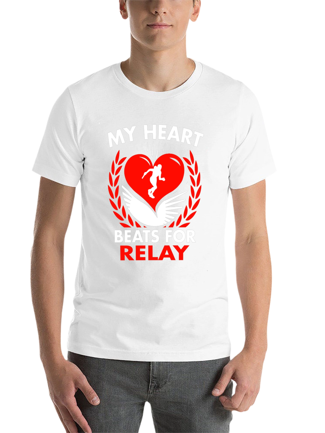 Black My Heart Beats for Relay Black T-Shirt view 14