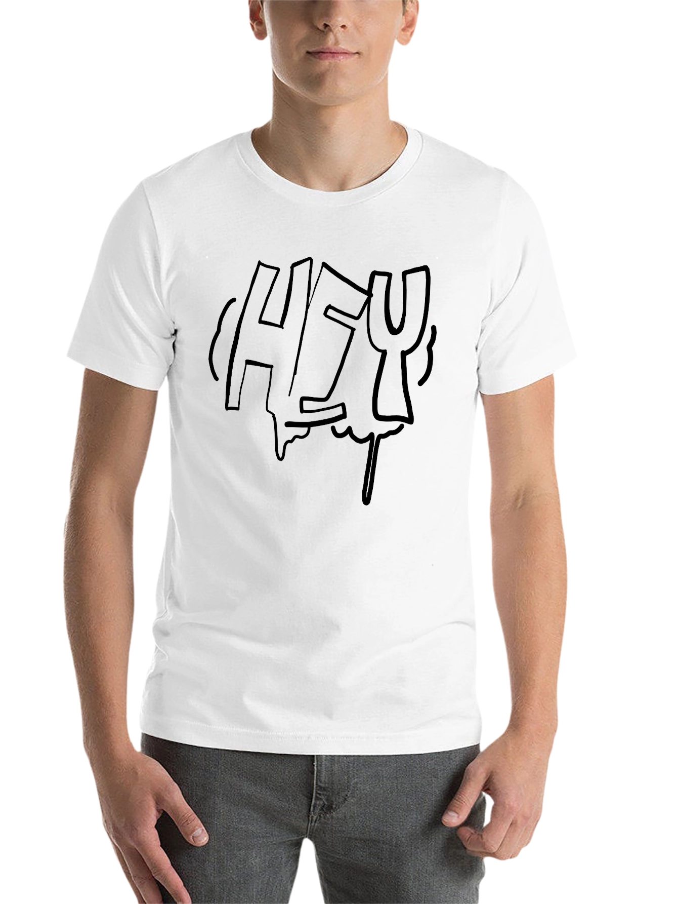 Black Men's Black HEY Graphic Tee view 14