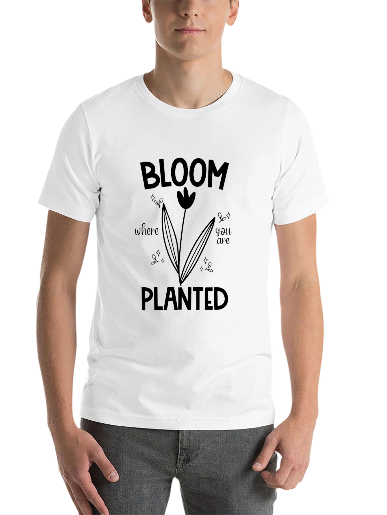 Black Bloom Where You Are Planted T-Shirt view 14