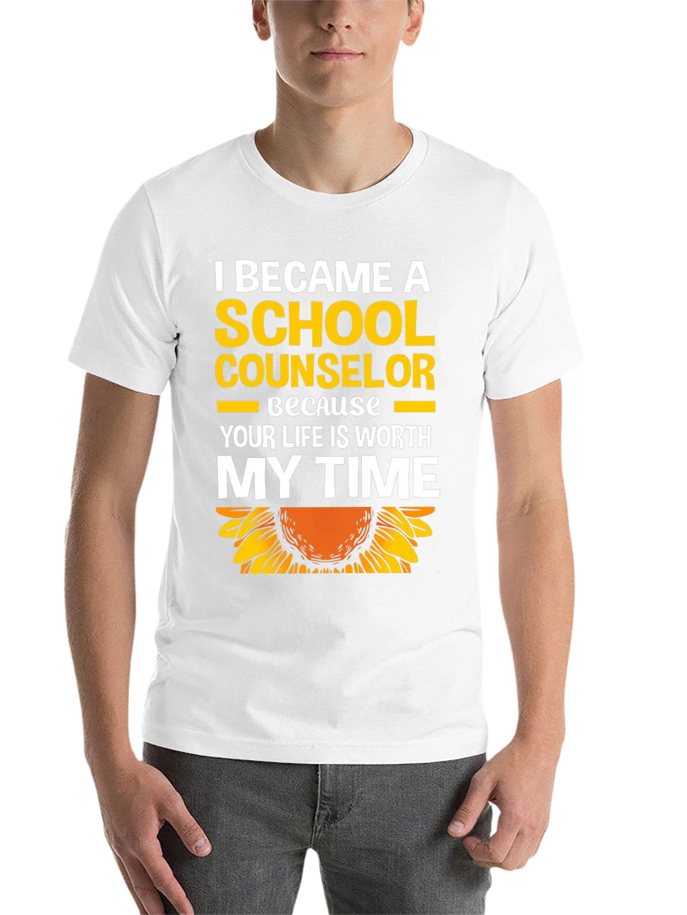 Black School Counselor Sunflower Graphic T-Shirt view 14