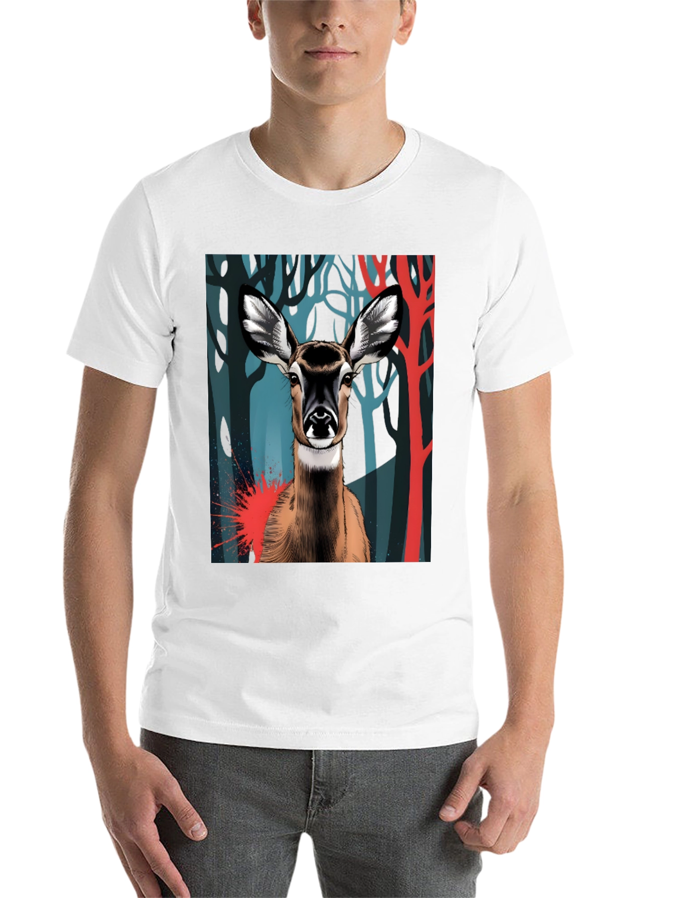Black Deer Graphic Tee - Black Cotton Blend view 14