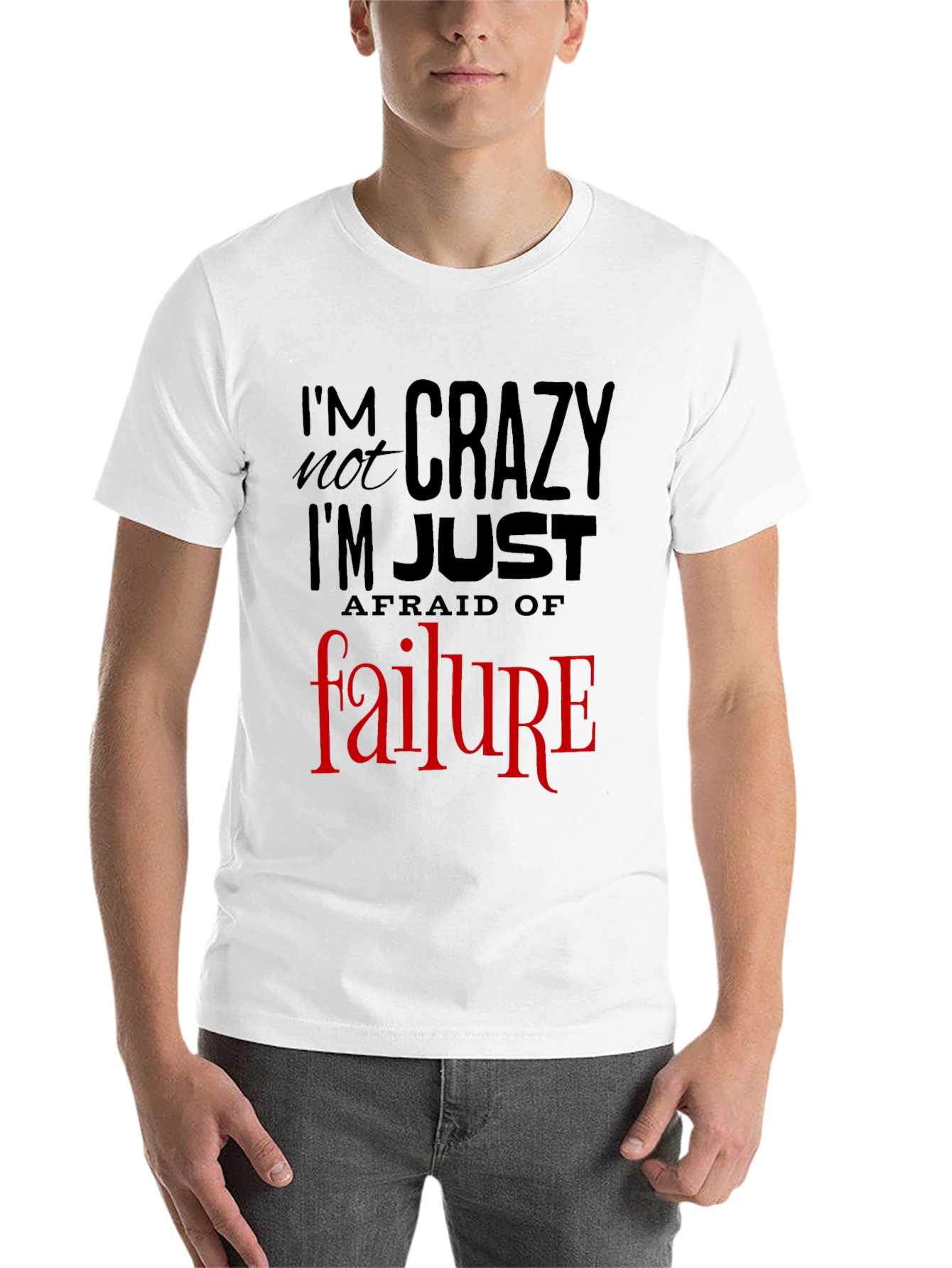 Black I'm Not Crazy T-Shirt: Fear of Failure Tee, Mens Graphic view 14
