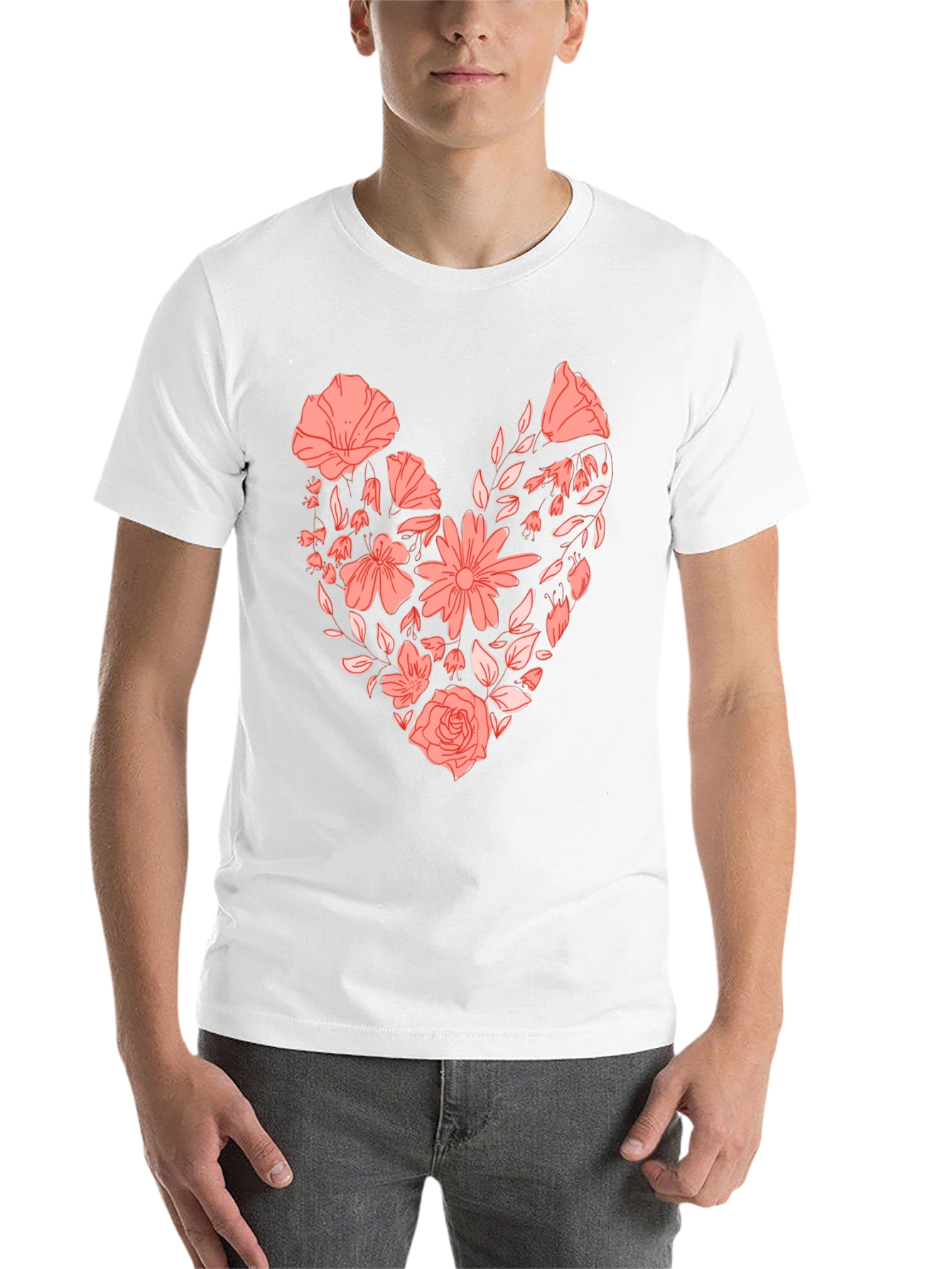 Black Floral Heart Graphic Tee - Black view 14