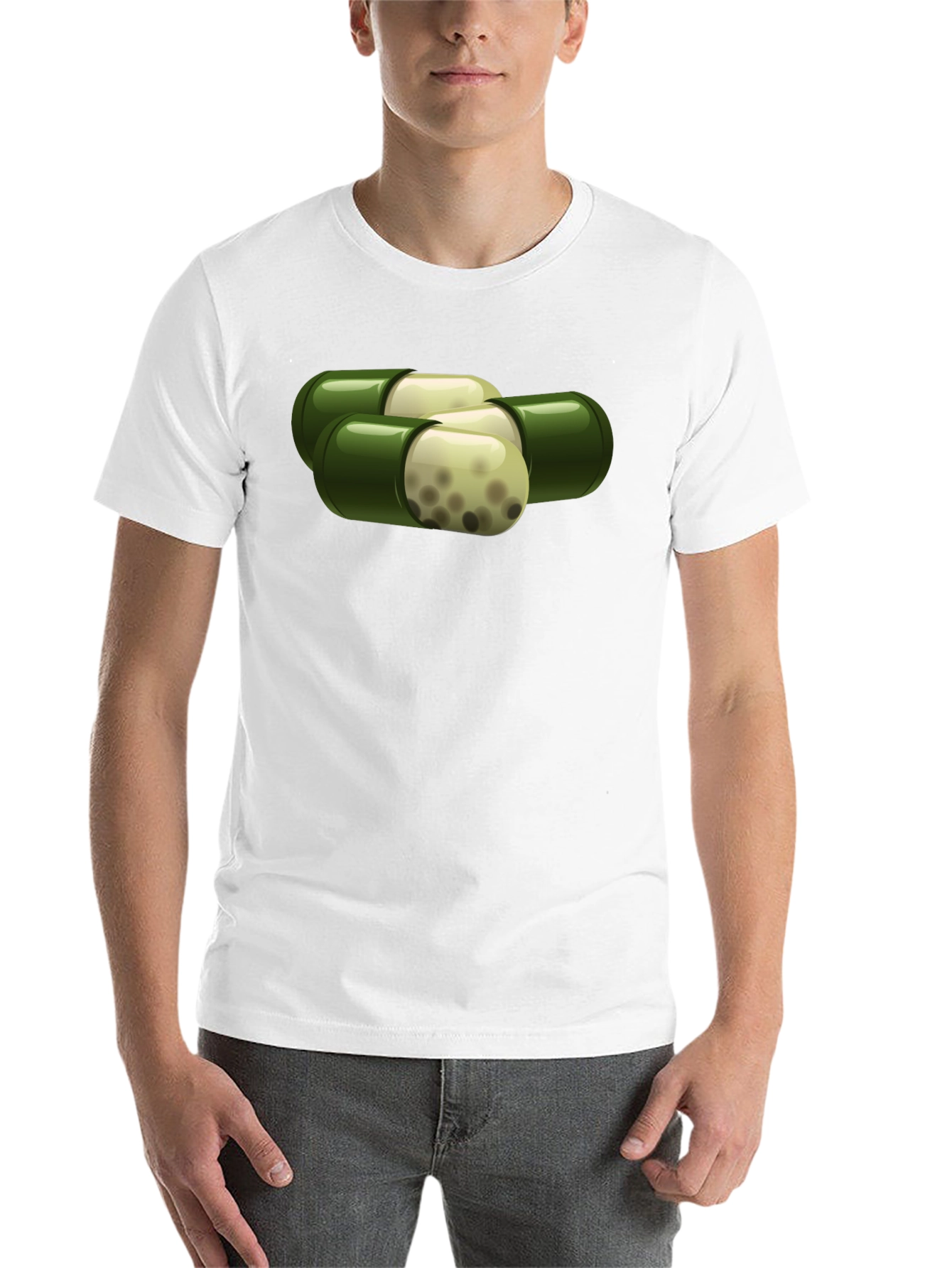 Black Capsule Graphic T-Shirt - Unique Pill Design view 14