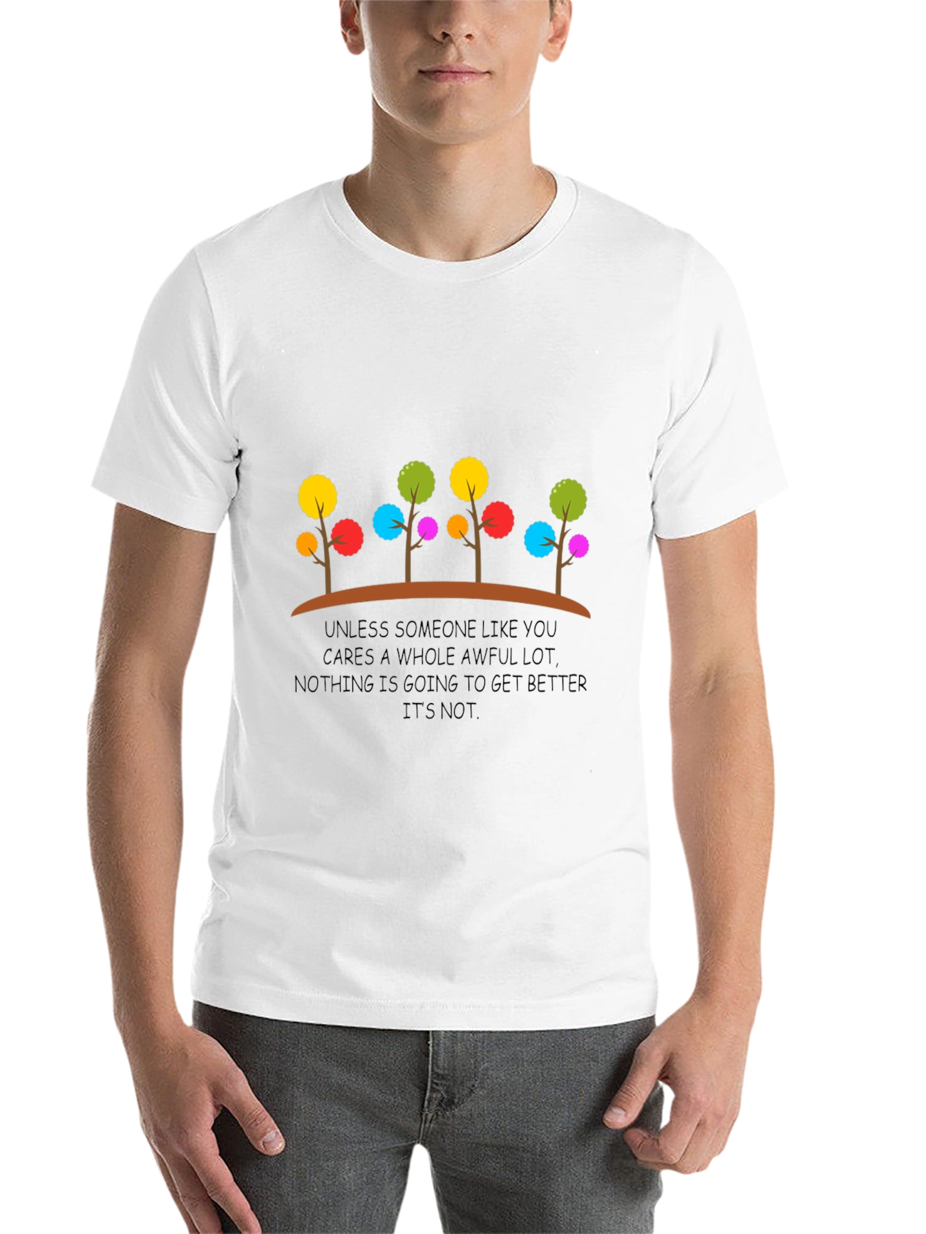 Black Colorful Tree Graphic T-Shirt - Positive Message view 14